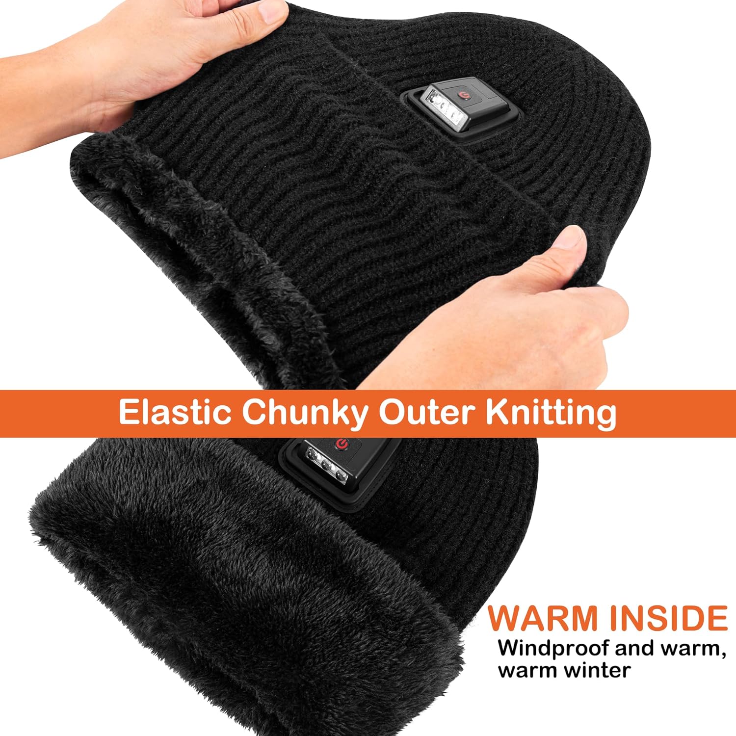 Kids Balaclava Knitted Warmer Windproof Hat Full Ski Face Mask Winter Warm Skull Cap with Light Boys Girls - Image 3