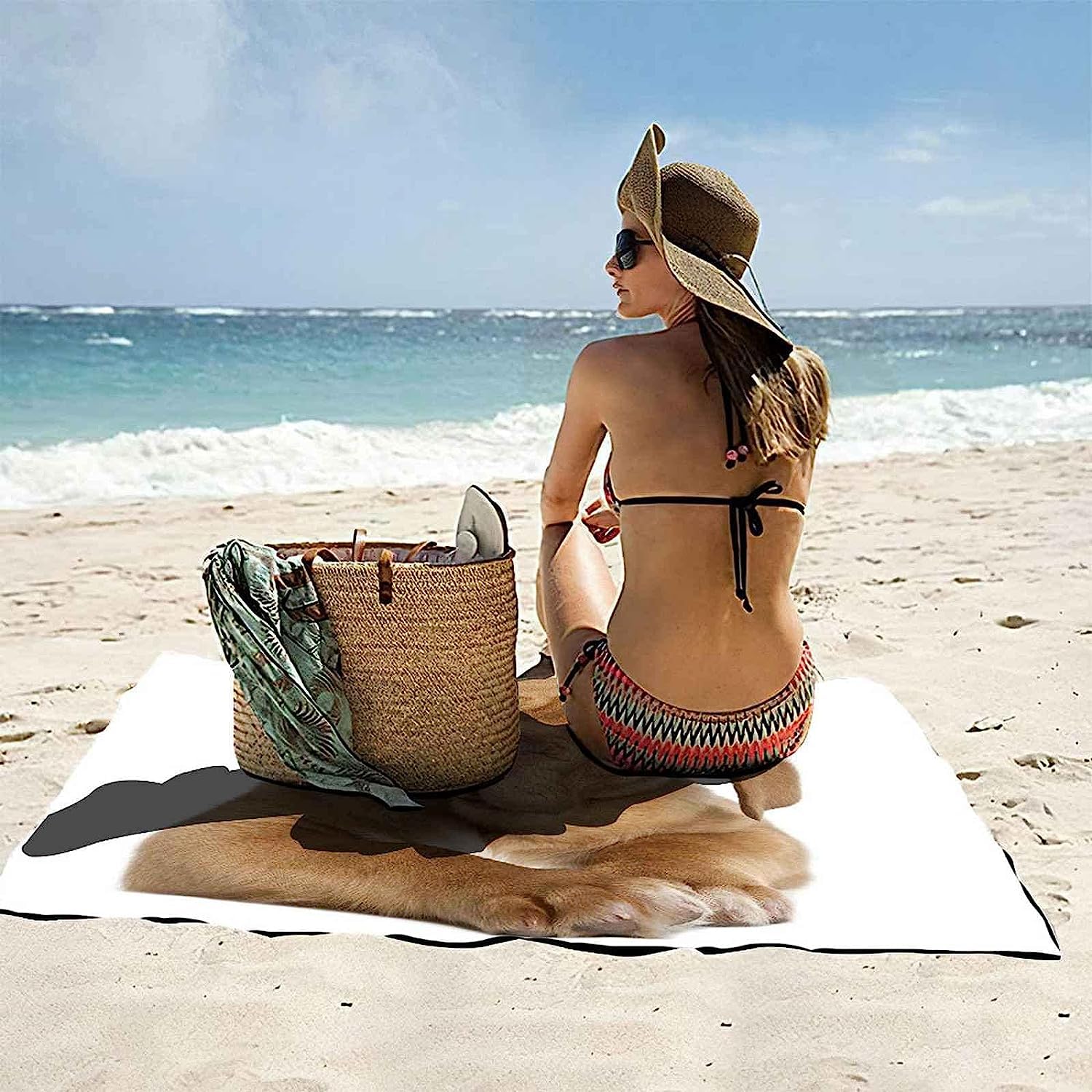 Grande Serviette De Plage, 150 X 200 Cm Serviette De Plage Microfibre, Serviette De Bain Chien Mignon, Serviette De Plage Enfant, Tapis De Plage Anti Sable, pour Salle De Bains -1F2Y-P6C