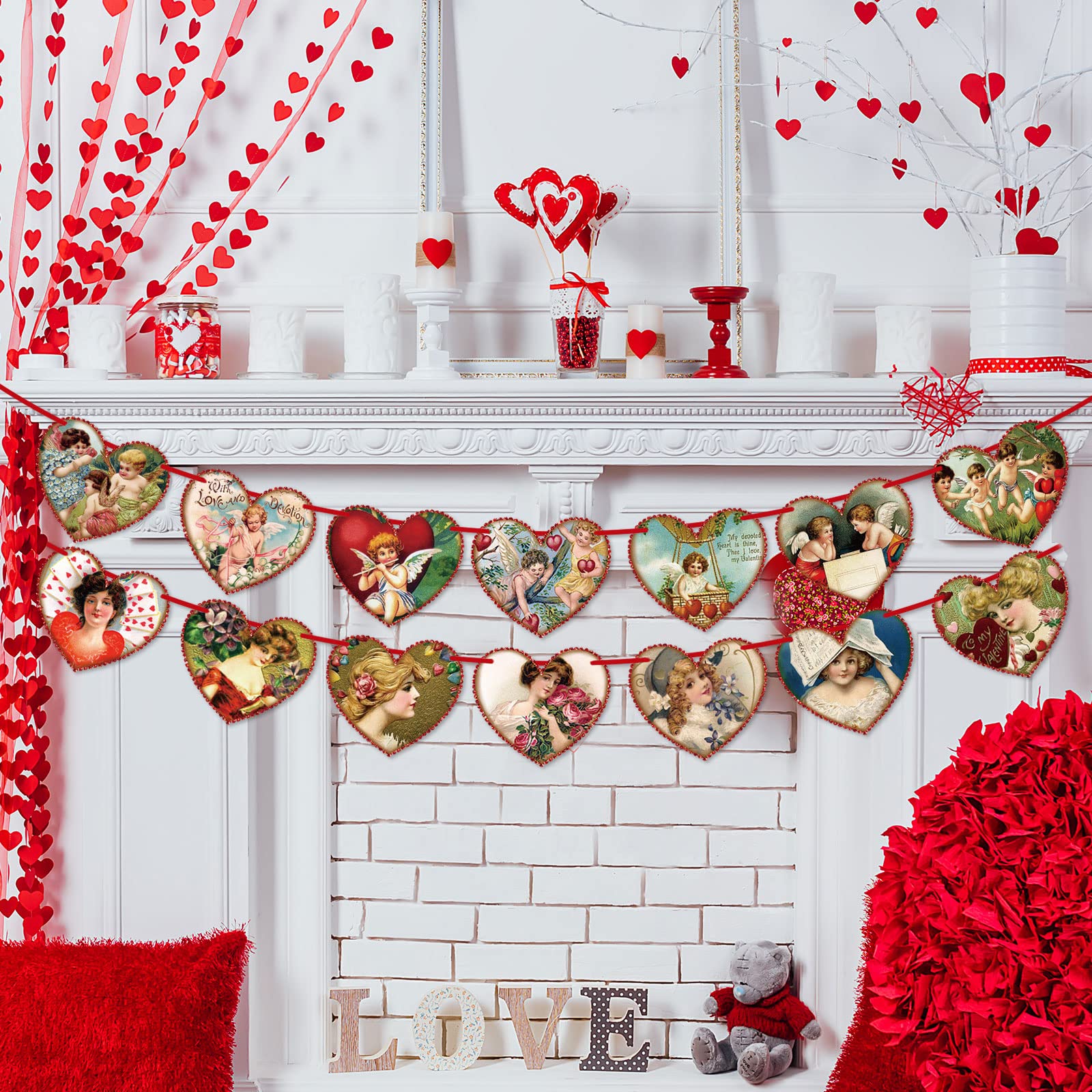 KatchOn Valentinstags-Banner Mit Herz-Motiv – XXL 308 X 50 Cm, Wasserabweisend, Wiederverwendbar