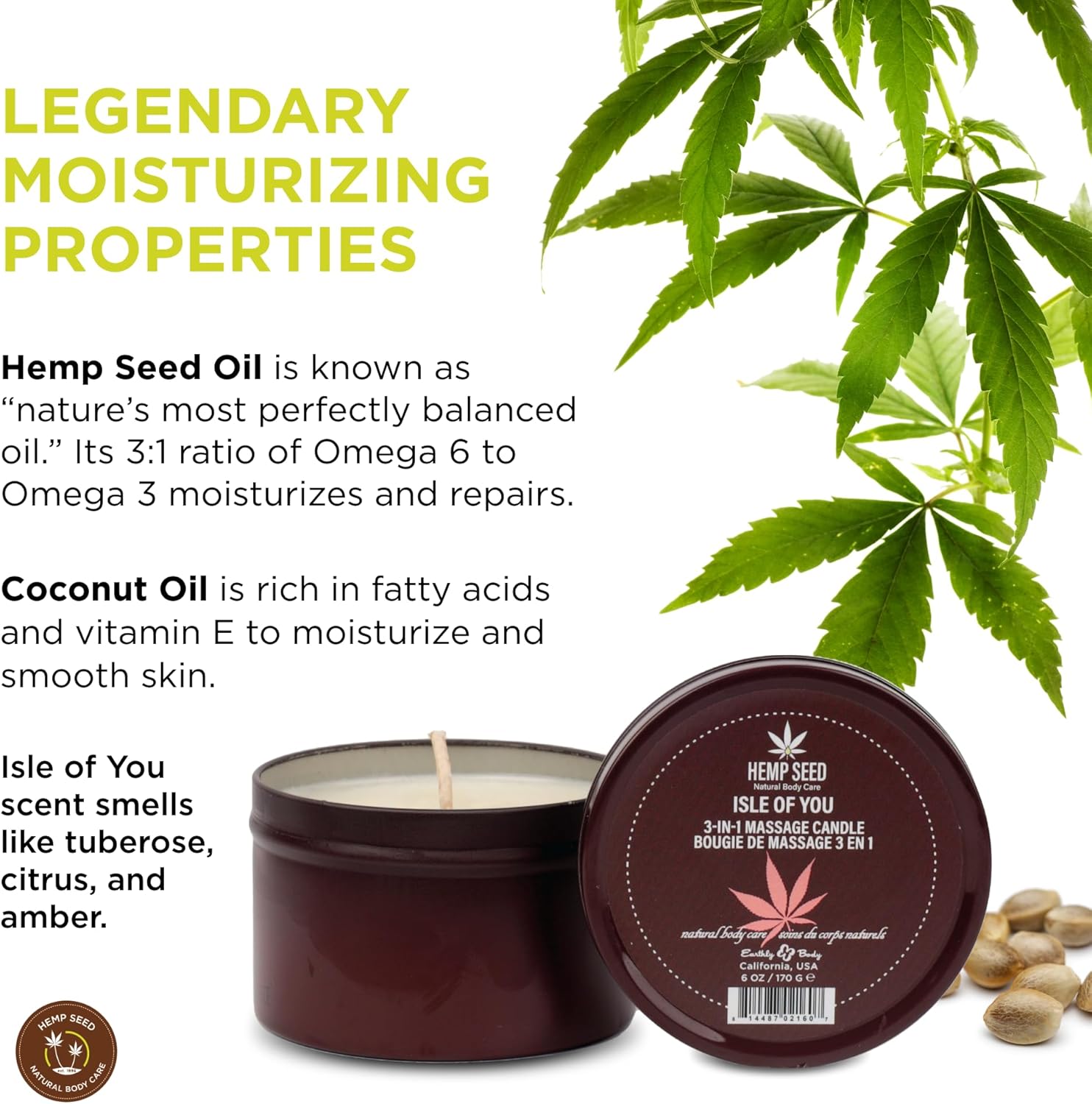 3-in-1 Massage Candle, Isle of You Scent - 6 oz. - Candle, Massage Oil & Moisturizer in One - Coconut, Apricot & Soybean Oil - Vegan & Cruelty Free - Image 5