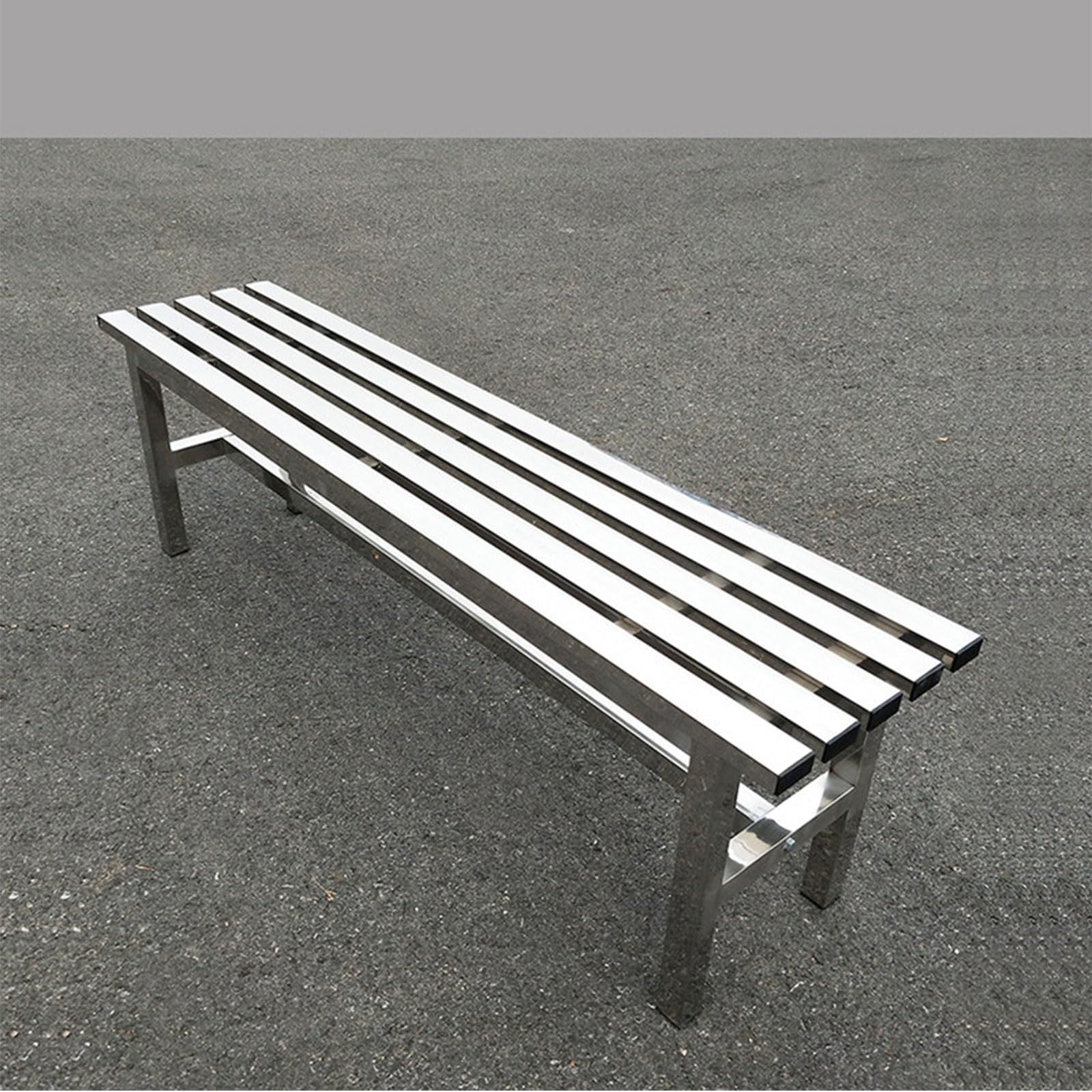 Banco de metal para exterior de acero inoxidable de 100cm resistente a la intemperie para terrazas