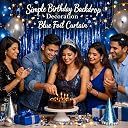 Propsicle Metallic Blue Foil Fringe Curtains for Boys Birthday Decoration gallery image