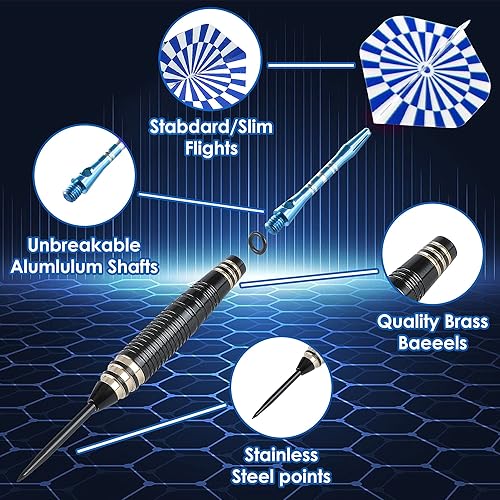 Miniatura 4 de CareGames Dardos de punta de acero 085oz-6 piezas