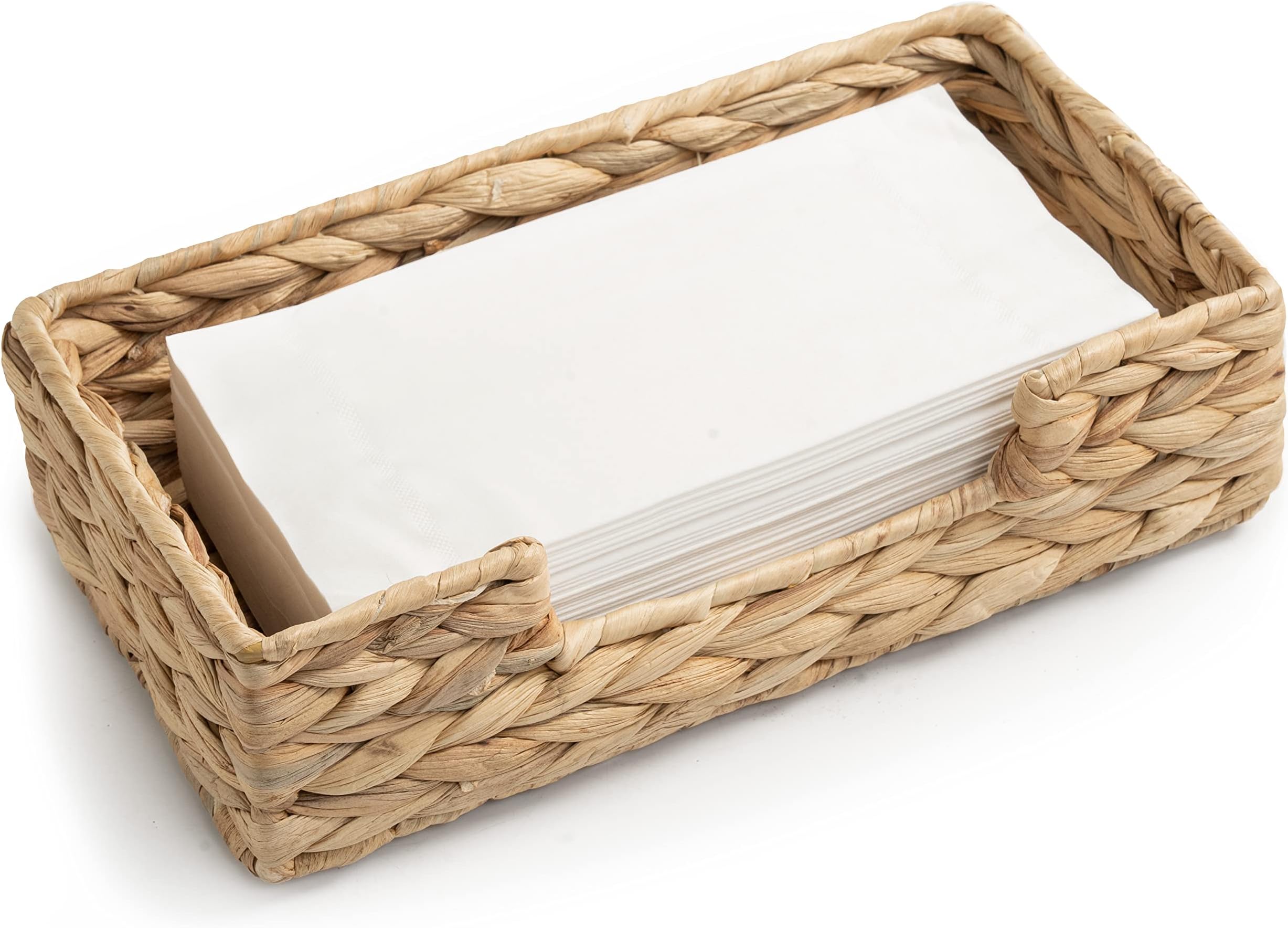 2 Pieces Water Hyacinth Napkin Holder Rectangle Wicker