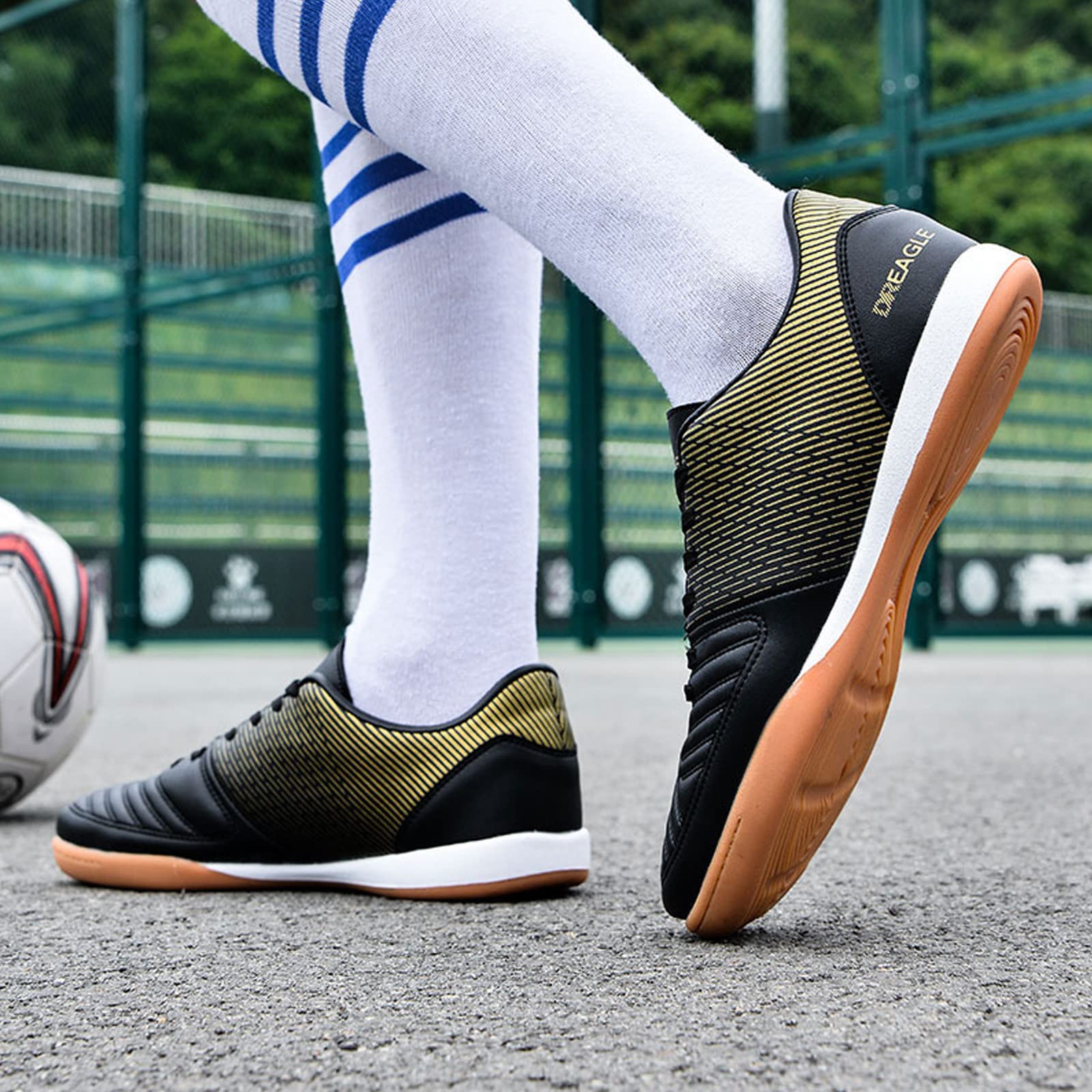 LZQpearl Hombre Zapatillas De Fútbol Sala, Botas De Fútbol IC/IN Indoor Street, Entrenamiento Competición Atletismo Soccer Shoe, para Niños Adolescentes Niño Niña Y Adultos