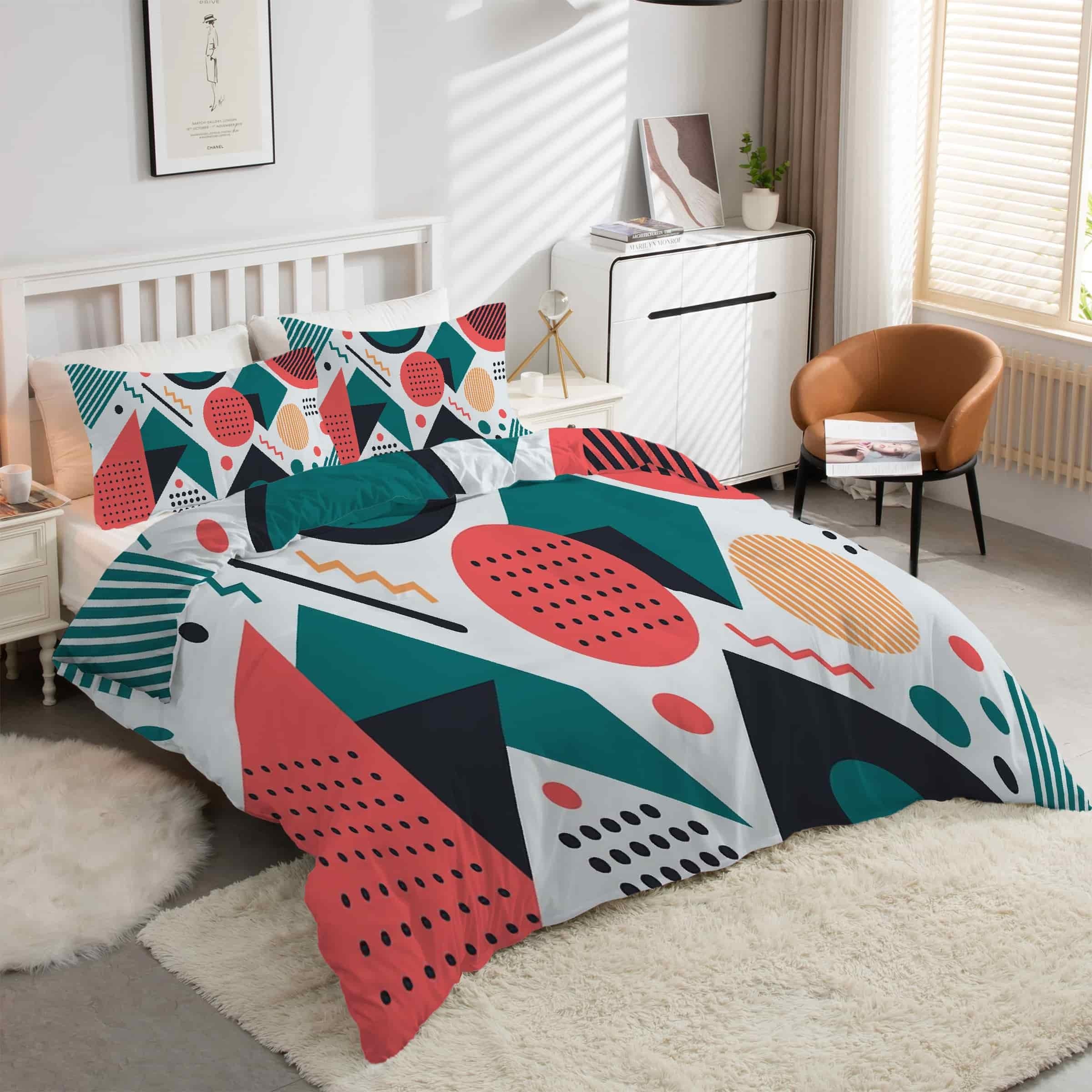 Housse de couette 200x200 microfibre et taies d'oreiller kK3340