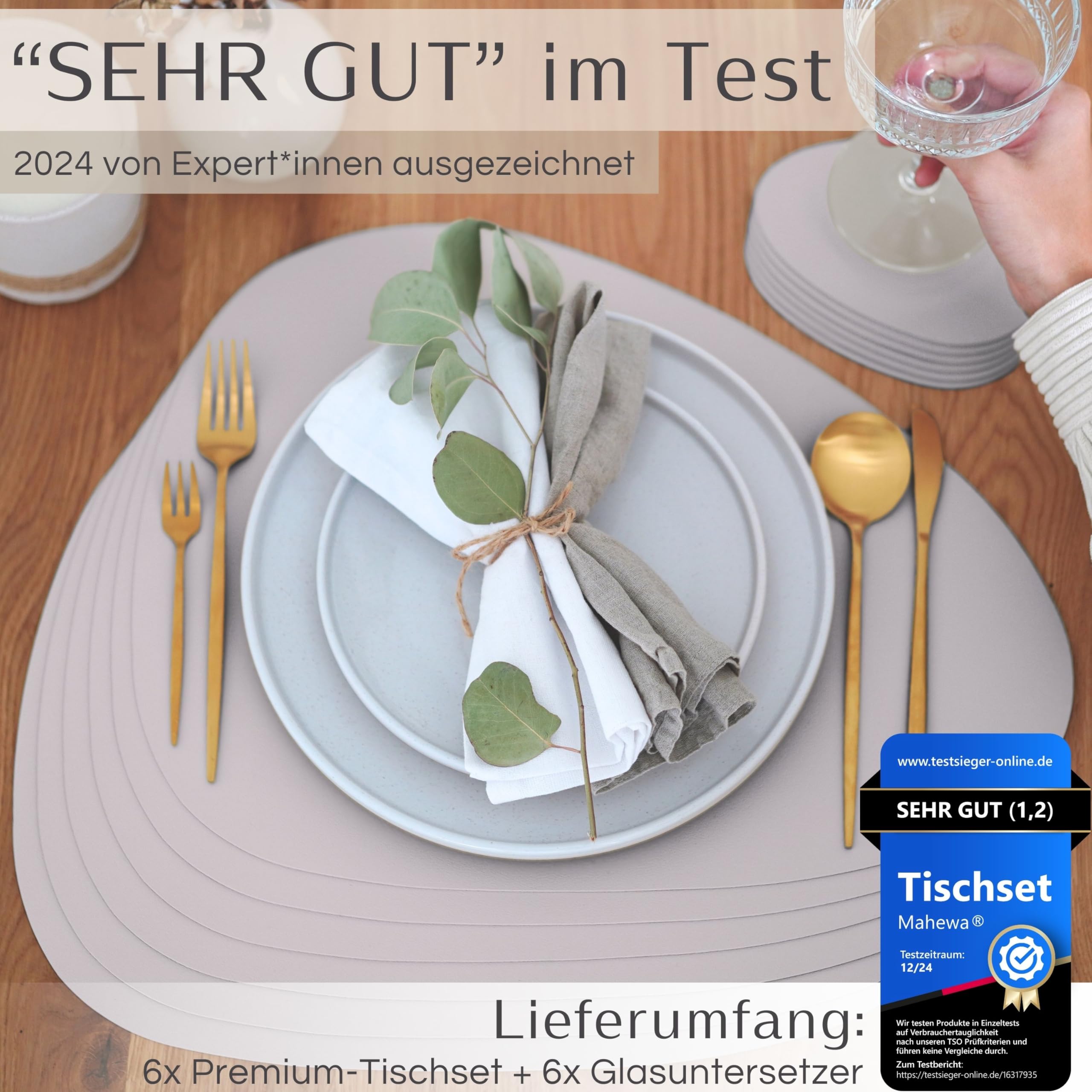 Lot De 6 Sets De Table Simili Cuir Lavables Antidérapant Résistant À L