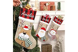 Personalized Christmas Stocking with Name for Family Fun Xmas Decor - 3D Santa Stocking