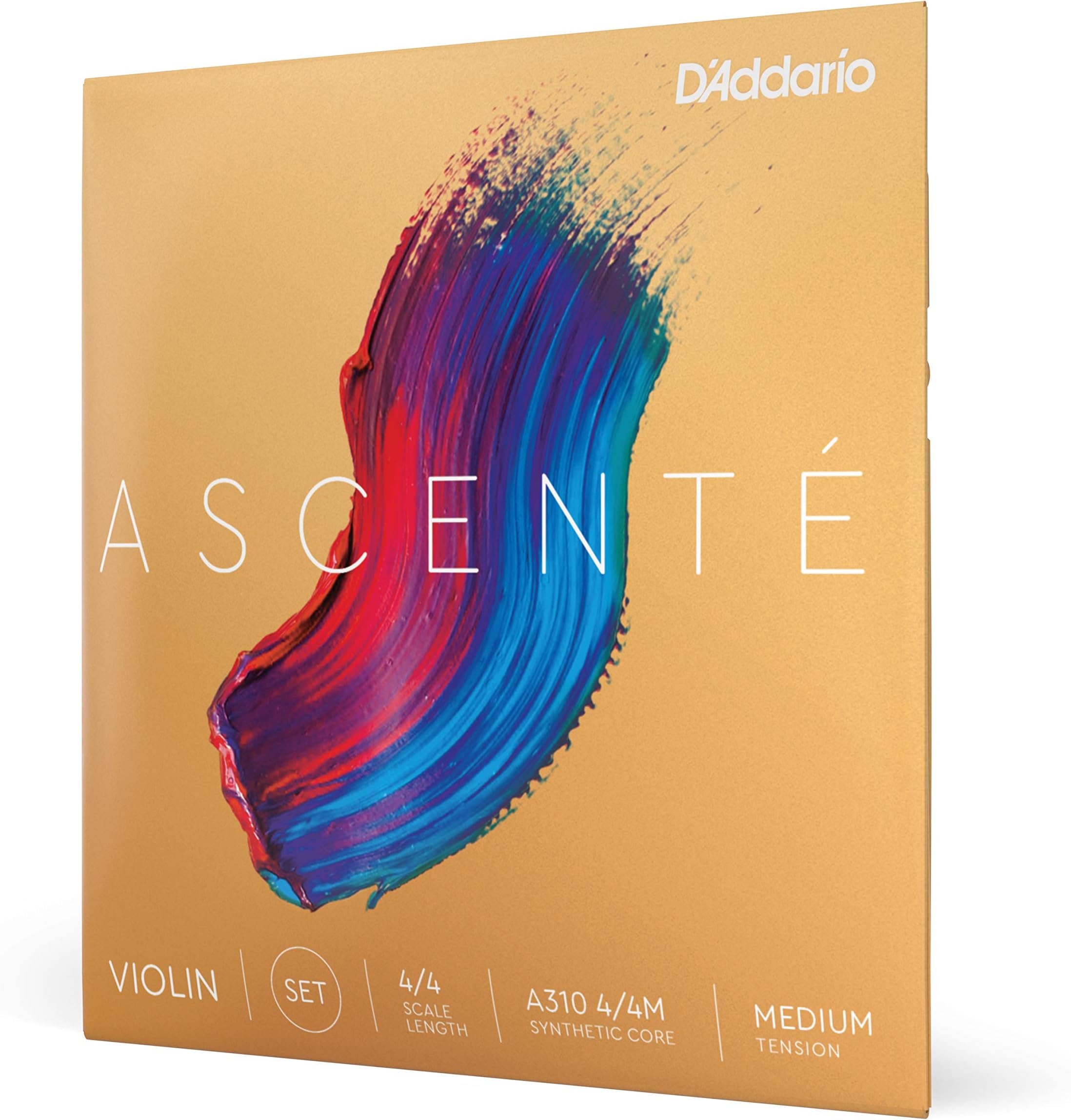 D'Addario Ascenté Violin String Set, 4/4 Scale, Medium Tension