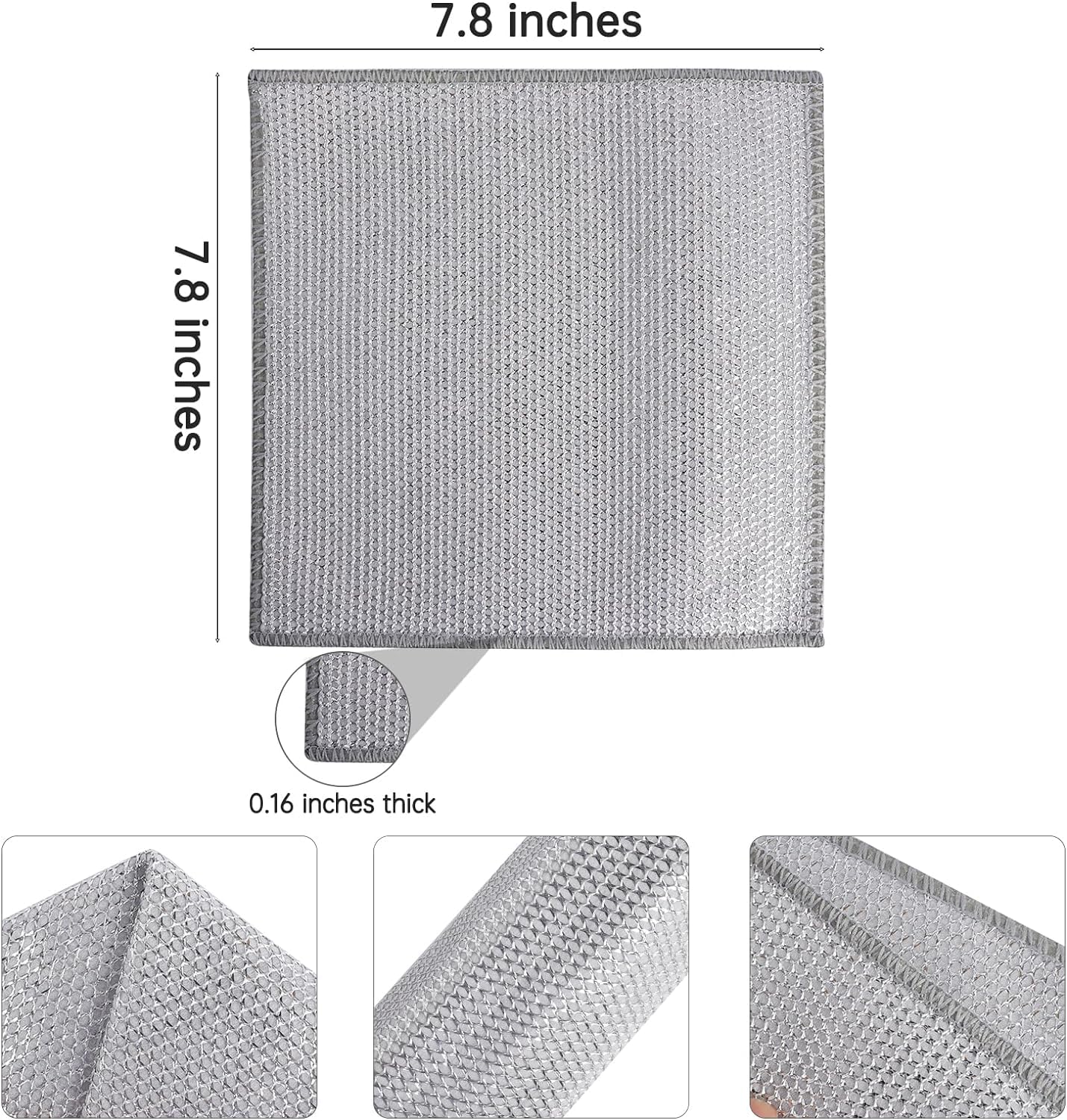 SWAURSAHA® Multipurpose Non-Scratch Wire Dishwashing Rags for Wet and Dry | Reusable Dishcloth Wire Scrubber for Utensils Kitchen, Washing Dishes, Sinks, Machine Washable - Pack of 4 4