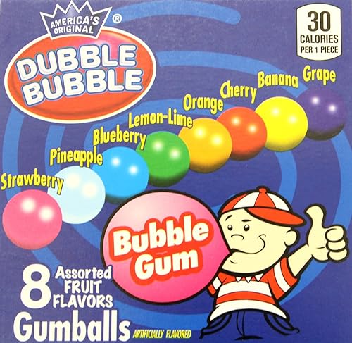 Miniatura 7 de Mini bolas surtidas de chicles  1.5 libras  8 sabores de frutas Dubble Bubble  Máquina expendedora de caramelos duros de recambio para máquina de