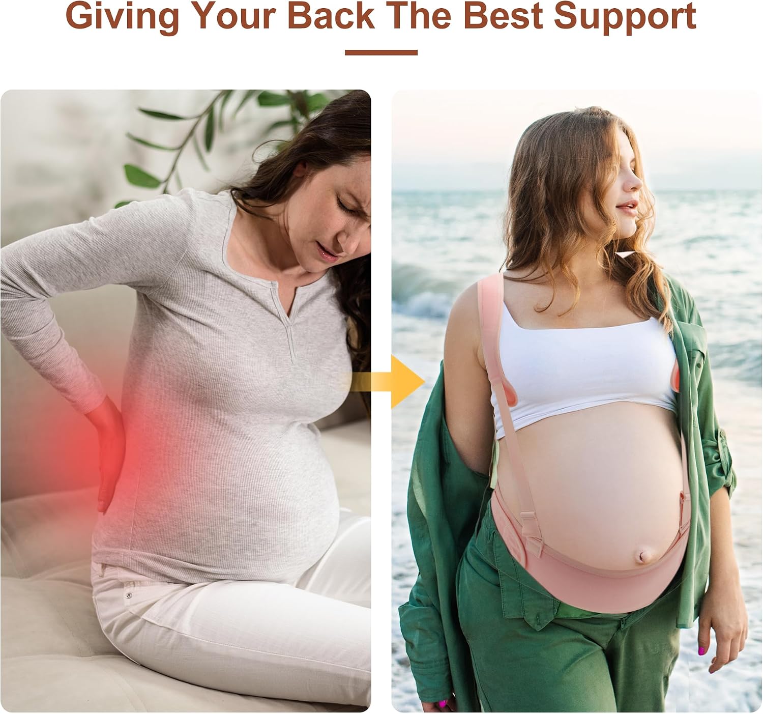 Pregnancy Belly Band, Belly Bands for Pregnant Women, Breathable Abdominal Binder for Back Support