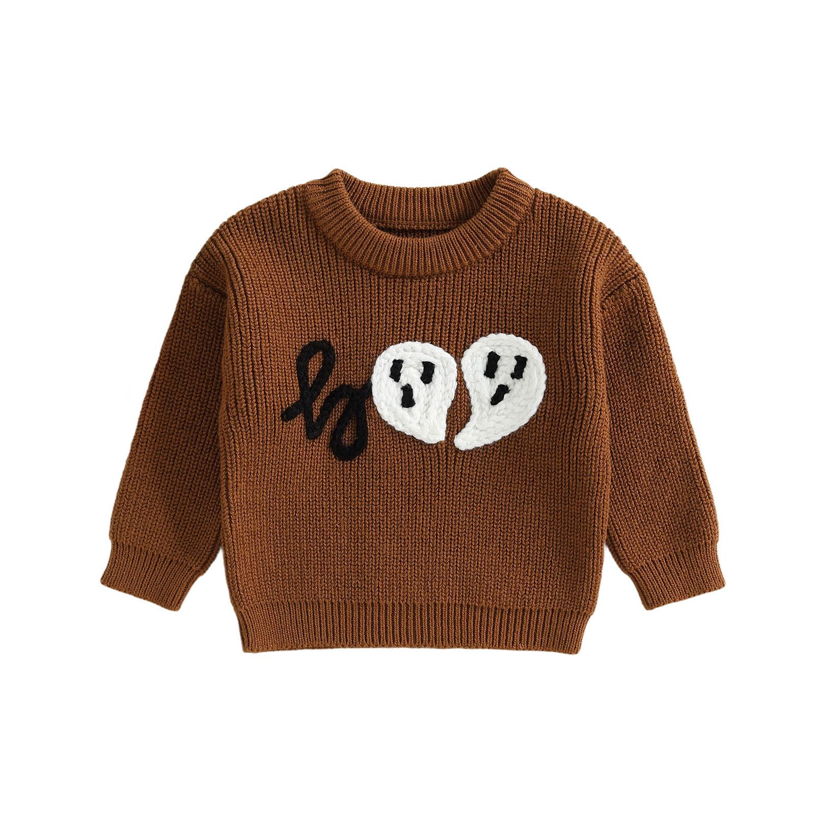 LSFYSZD Toddler Baby Girls Boys Halloween Pumpkin Sweaters Long Sleeve Crew Neck Winter Warm Knitwear Pullover Jumpers Top — view 92