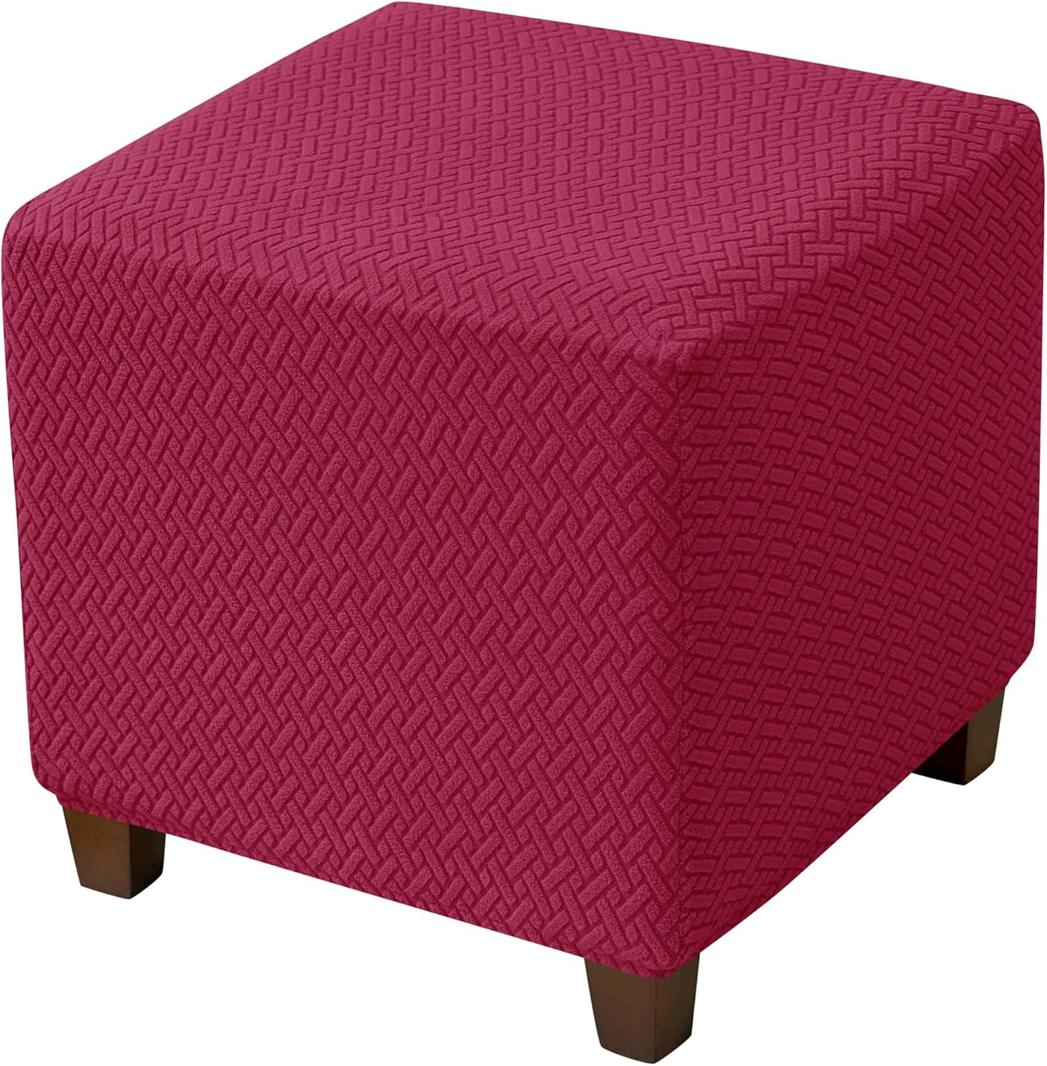 HFCNMY Ottoman Cover Stretch Knitted Jacquard Square