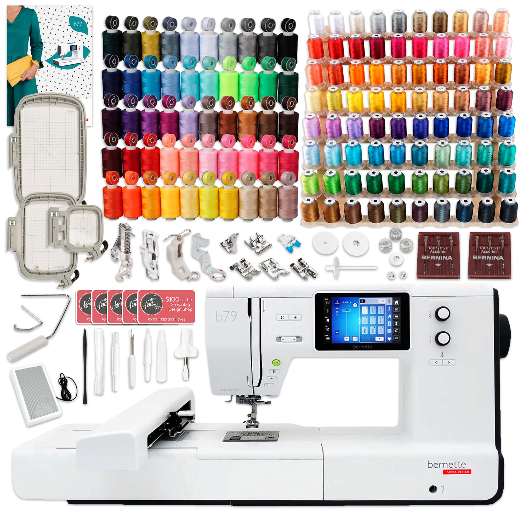 Amazon.com: Bernette B79 Combo Sewing & Embroidery Machine Deluxe