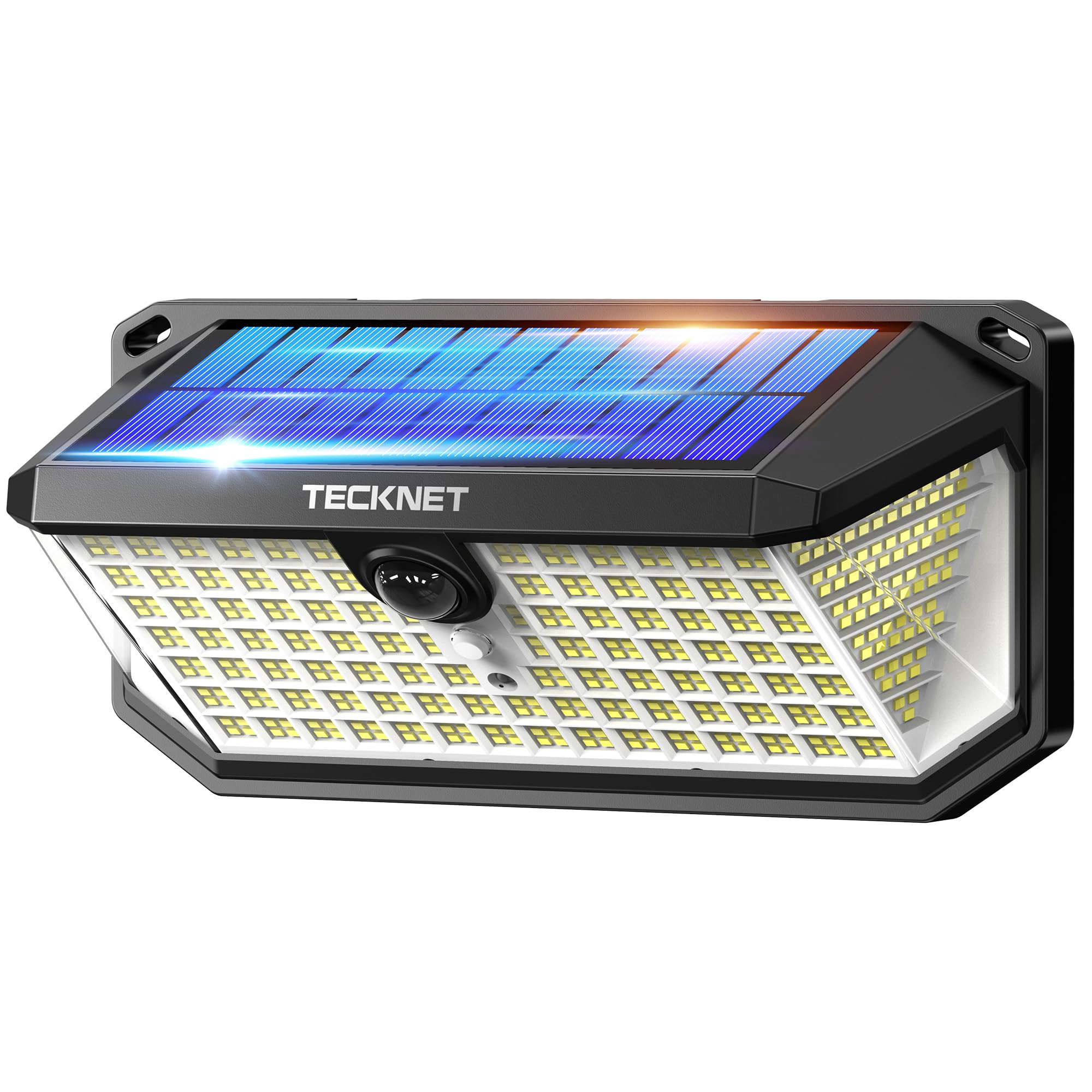 TECKNET Solarlampen für Außen mit Bewegungsmelder, 546 LEDs Solar Lampe Außen 300° Beleuchtungswinkel mit 3 Modi, IP66 Wasserdichte Solarleuchten für Außen, Garten, Garage, Haustür (4 Stück)