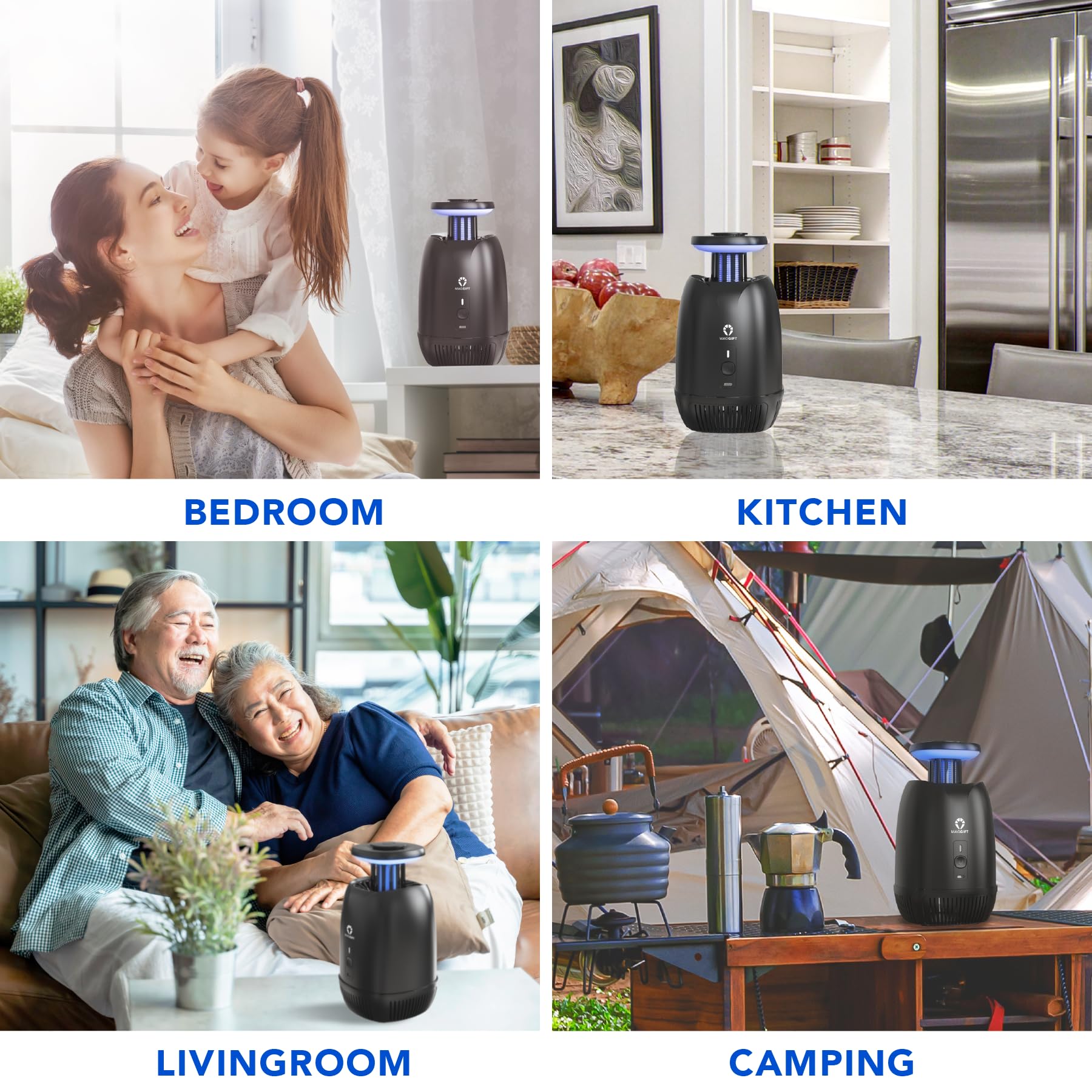 MAGGIFT Bug Zapper, Fruit Flies Trap, Electric Mosquito & Fly Zappers Fly Trap for Outdoor & Indoor for Home, Camping, Gnats, Backyard, Patio