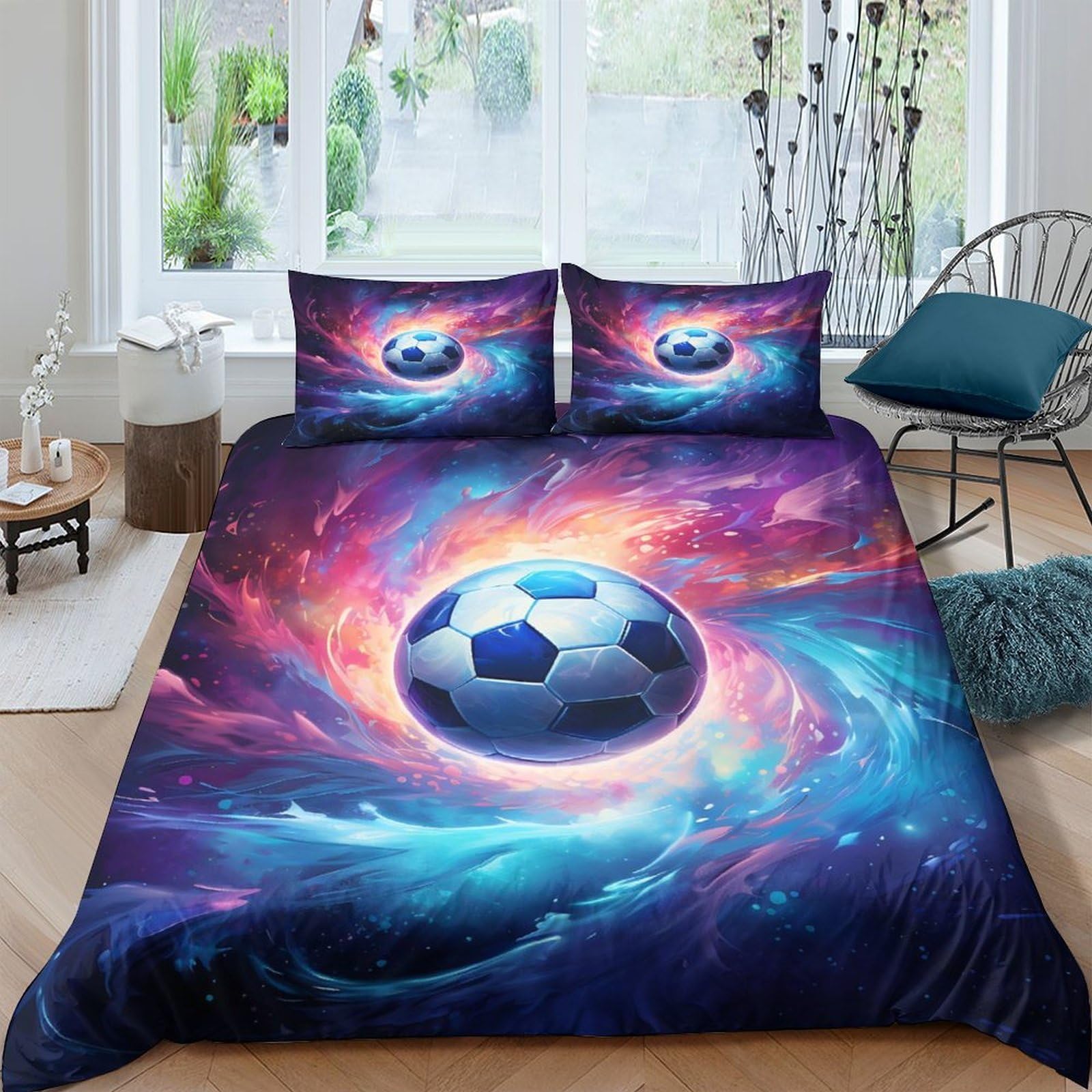 Ctjqhvkz Style-3 3D Printed Galaxy Starry Sky Fitted Sheet Microfiber Soft Mattress Cover Cosmic Nebula Bedroom Dorm Decor Single（135X200cm）