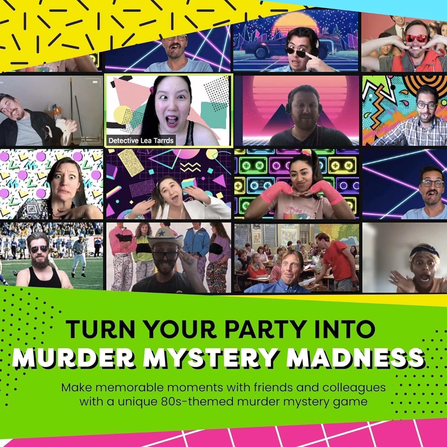 80s Mall Murder Madness | 80s-Themed Murder Mystery Game Kit for Adults | Flexible 4-20+ Players | Physical Game | Updated 2025
