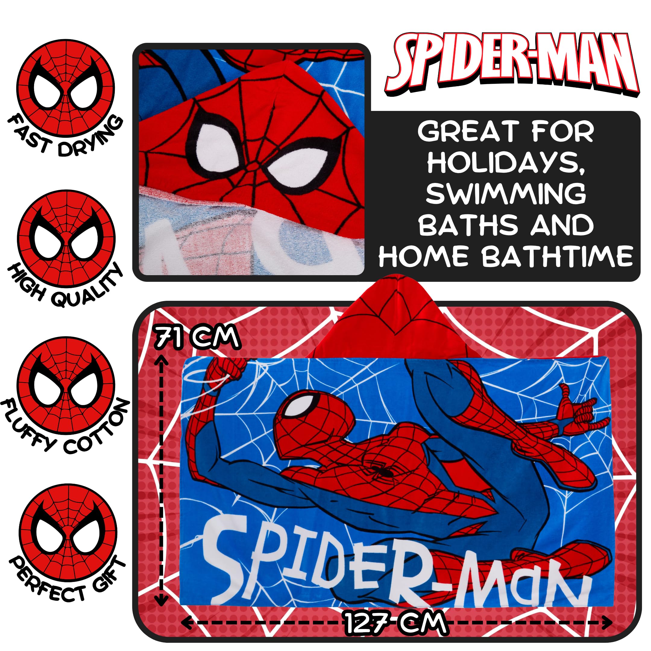 Spider-Man Ręcznik z kapturem 100% bawełna odzież Avengers ponczo dla dzieci ręcznik plażowy do pływania owinąć chłopcy sukienka do przewijania