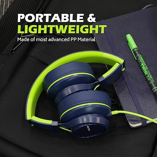 Miniatura 6 de AILIHEN C8 - Auriculares con cable con micrófono y control de volumen, plegables, ligeros, con cable de 0.138 in, para niños, niñas, teléfonos