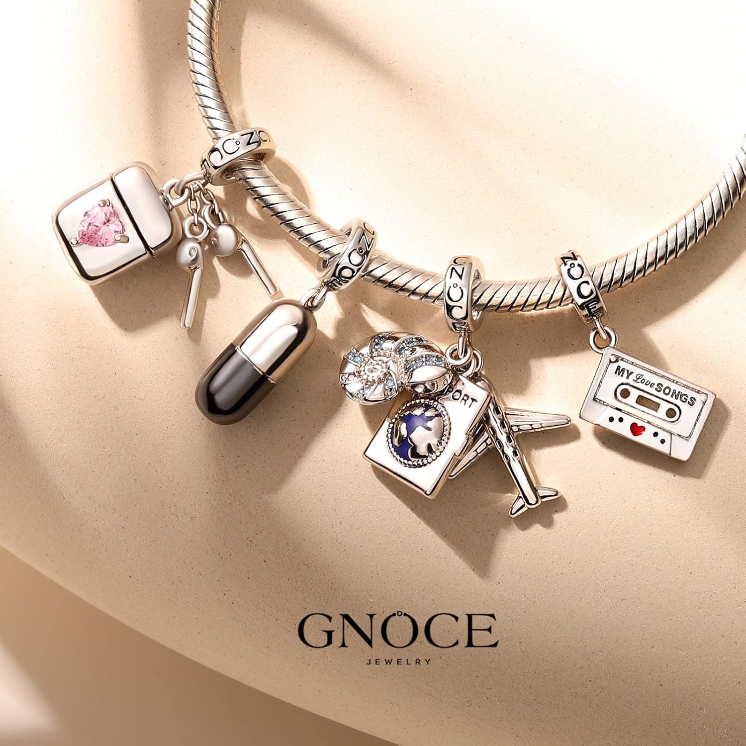 GNOCE Chill Pill Pendant Charm 925 Sterling Silver Dangle Charms for Charms Bracelet Jewelry Gift For Women Wife Fit Snake Chain Bracelets/Necklace