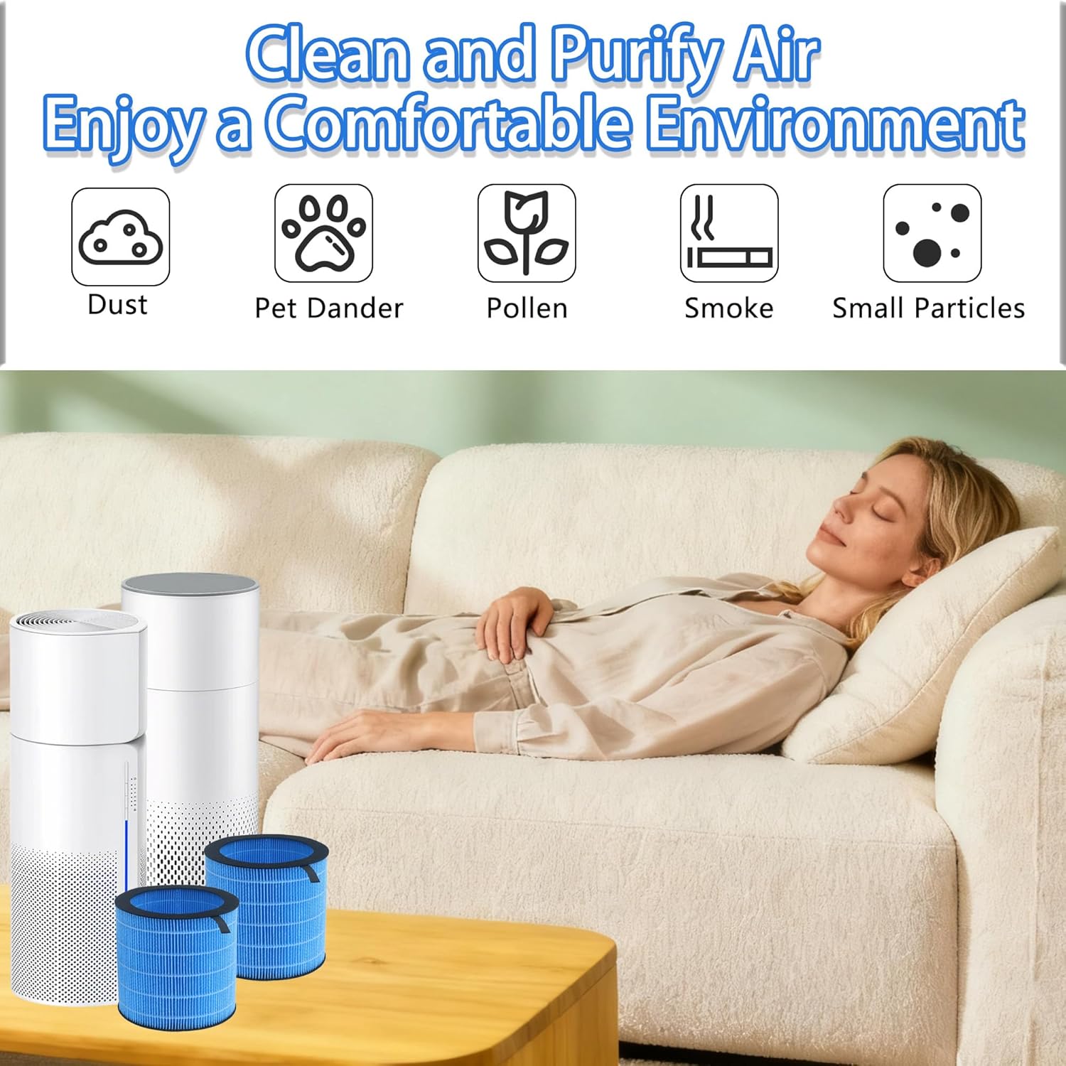 Kilo Pro & Miro Pro Humidifier Wick Filter Replacement for Afloia Kilo Pro and Miro Pro 2-in-1 Air Purifier Humidifiers, Washable Durable Wet Curtain Wicking Filter (2 Pack)