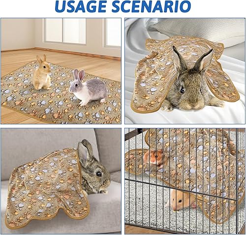 Miniatura 5 de PINVNBY 3 mantas de gato, manta suave y esponjosa para perros con patas de cachorro, forro polar coral, jaulas de conejo, mantas lindas para