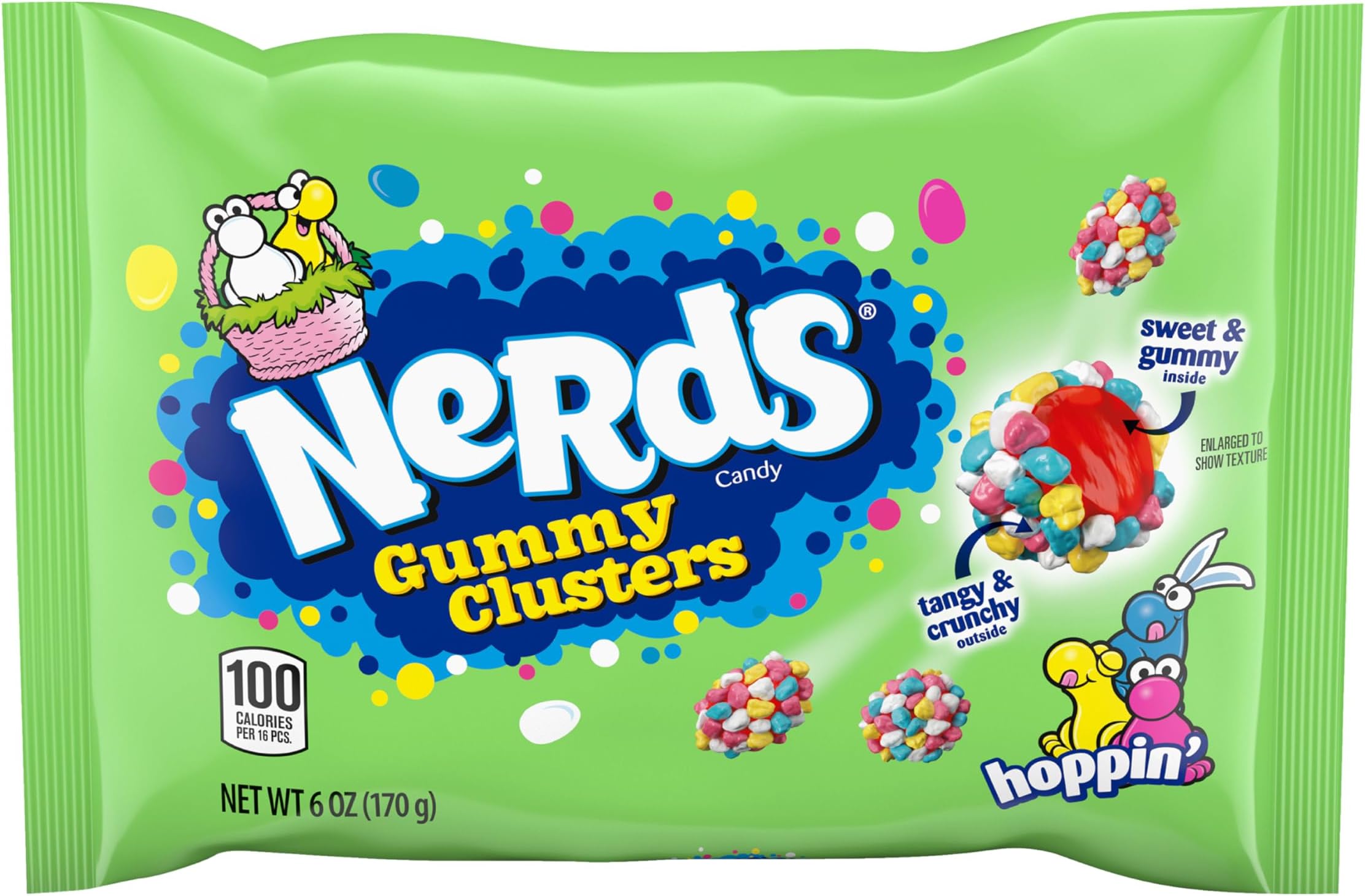 NERDS Hoppin' Gummy Clusters, Springtime Easter Candy, 6 oz