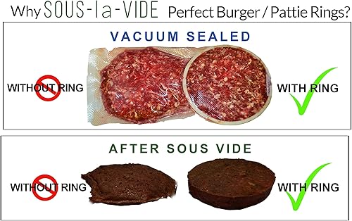 Miniatura 2 de Sous Vide Perfect - Anillos de cocina de inmersión para hamburguesas y hamburguesas, juego de 6 (anillos de 13 libras)