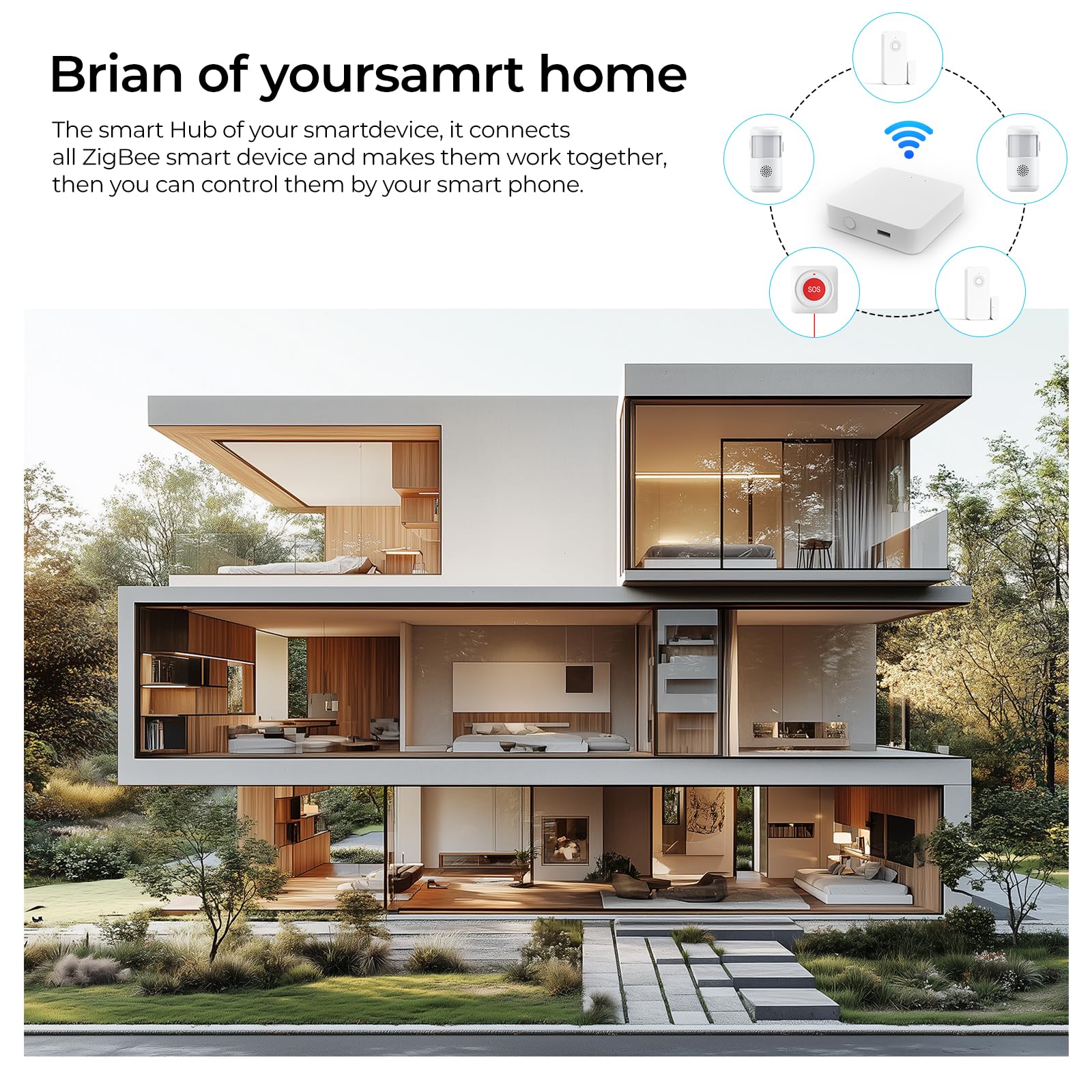 Zigbee Hub, Zigbee WiFi y Bluetooth Dual Mode Gateway, Smart Life/Tuya App Puede soportar temperatura y humedad ZigBee, válvula termostática, sensor de puerta, detector, interruptor inteligente