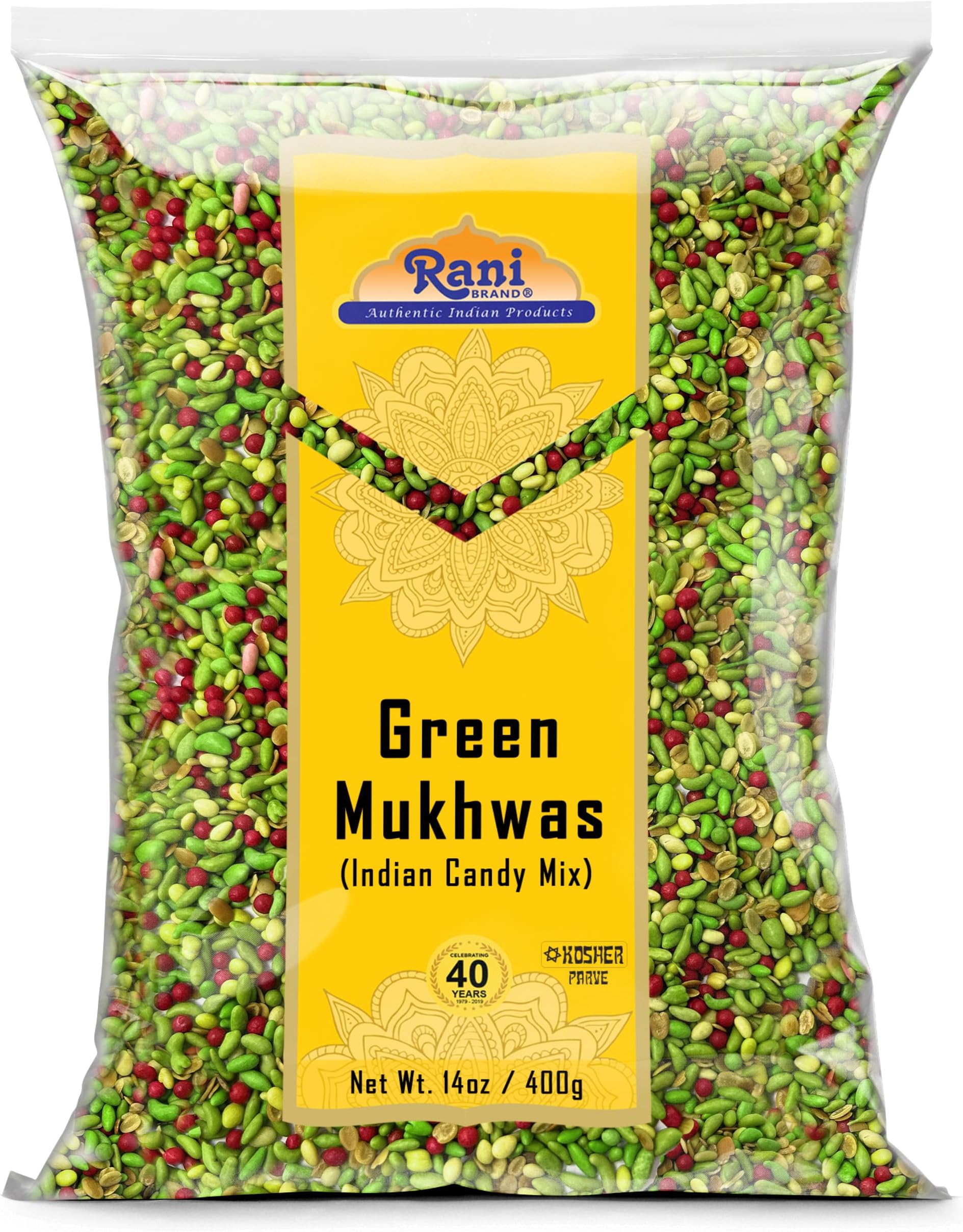 Rani Green Mukhwas (Special Digestive Treat) 14oz (400g) ~ Vegan | Indian Candy Mouth Freshener | Kosher