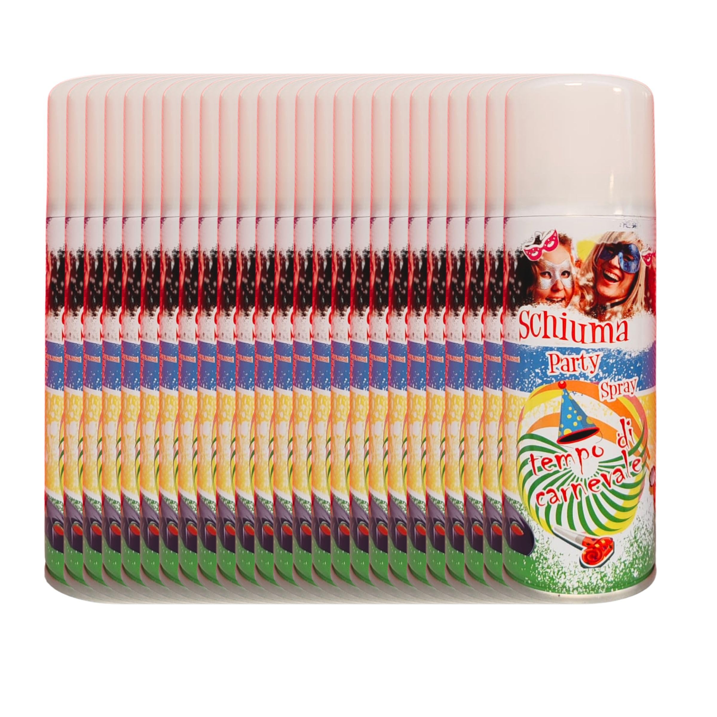Generico Espuma Carnaval Spray 150 ml para fiestas y eventos 24 unidades efecto copos de espuma uso exterior