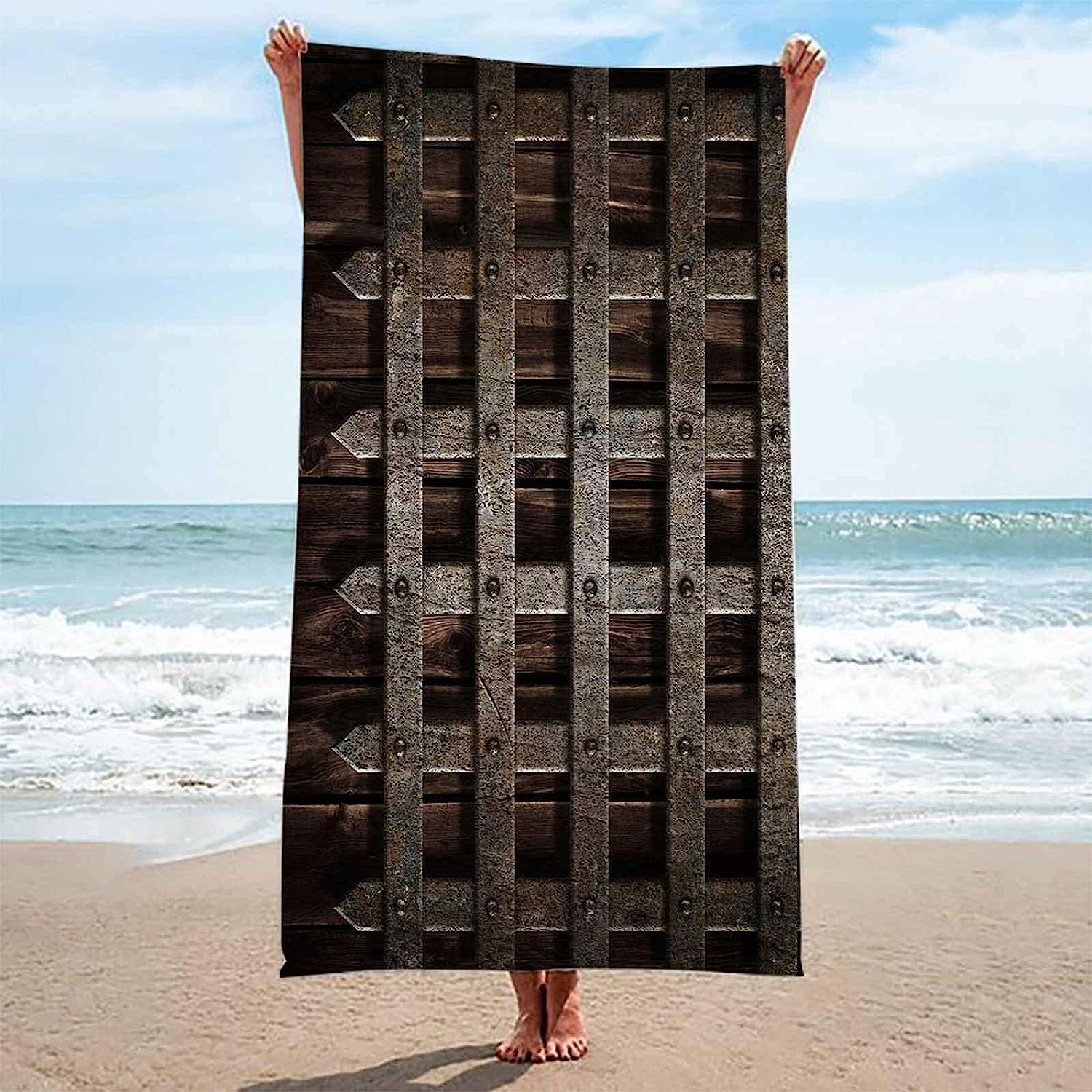 Serviette De Plage Enfant Métal Argenté Vintage Séchage Rapide Imprimé 3D ‎Absorbante Durabilité Gothique Squelette Drap De Plage Serviette De Bain pour Sauna Surf Voyage 200 X 200 Cm -6O1X/I5F