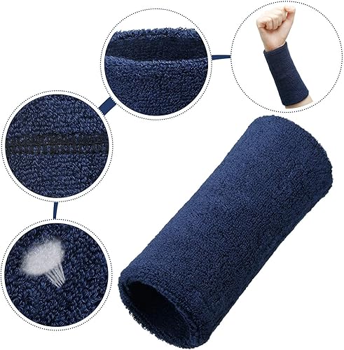 Miniatura 4 de Pulseras deportivas largas de 6 pulgadas, bandas elásticas atléticas para gimnasia, tenis, actividades al aire libre