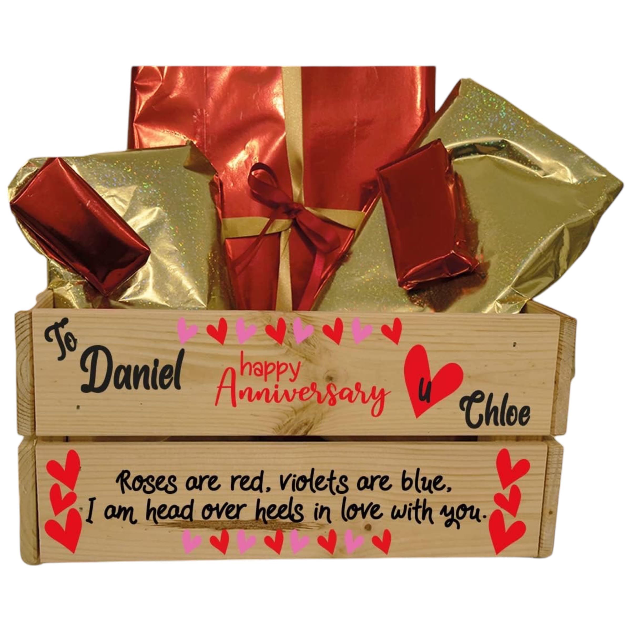 Ellie Charles Personalised Anniversary Wooden Crate