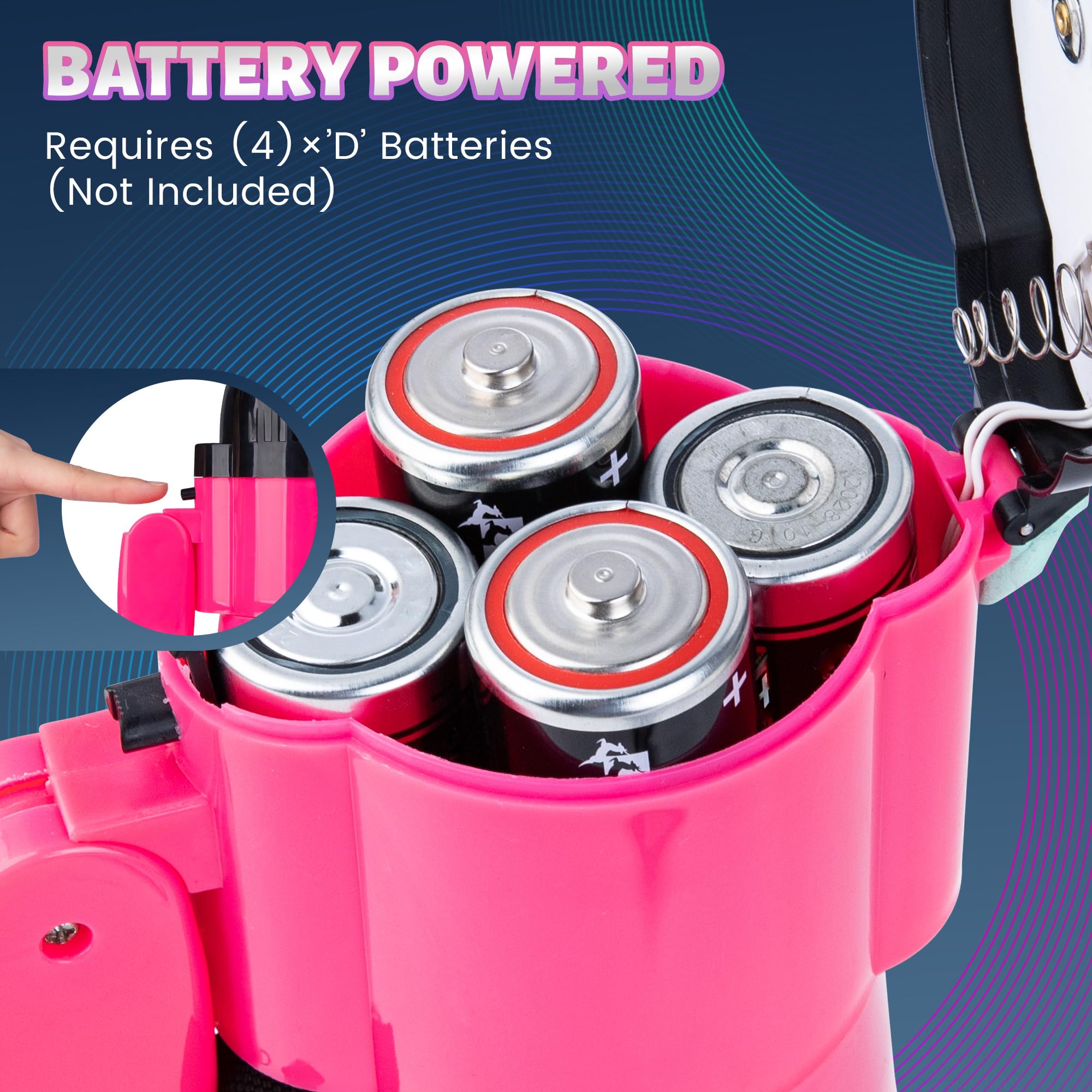 Mégaphone portable 30 W avec contrôle du volume et sangle (rose foncé)