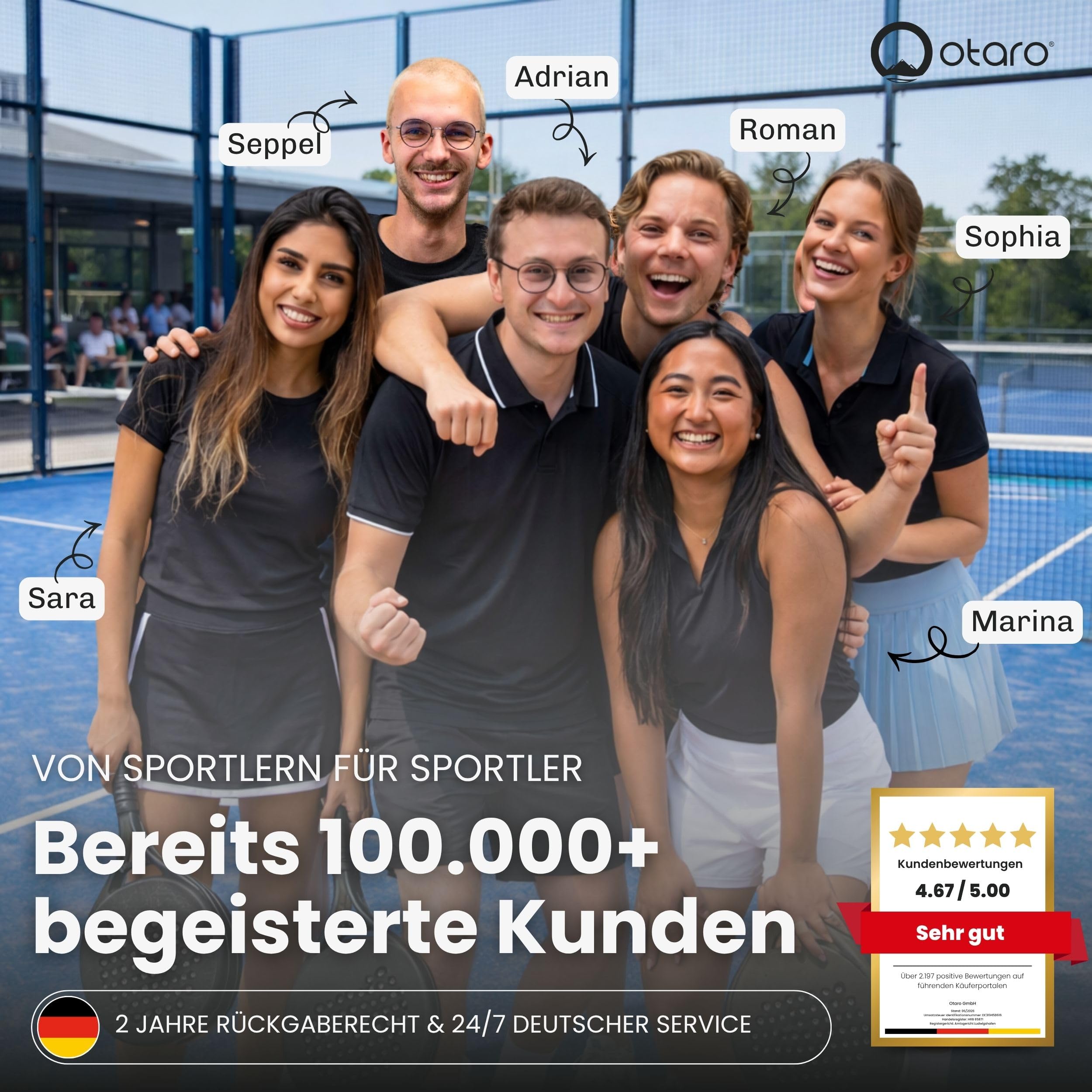 Otaro Padel Rucksack mit Schuhfach, Schlägerfach & Laptopfach | 35L | Padel Tasche für 2 Schläger, Kleidung & Zubehör | Belüftet, Gepolstert & Stylisch | Tennistasche für Herren & Damen