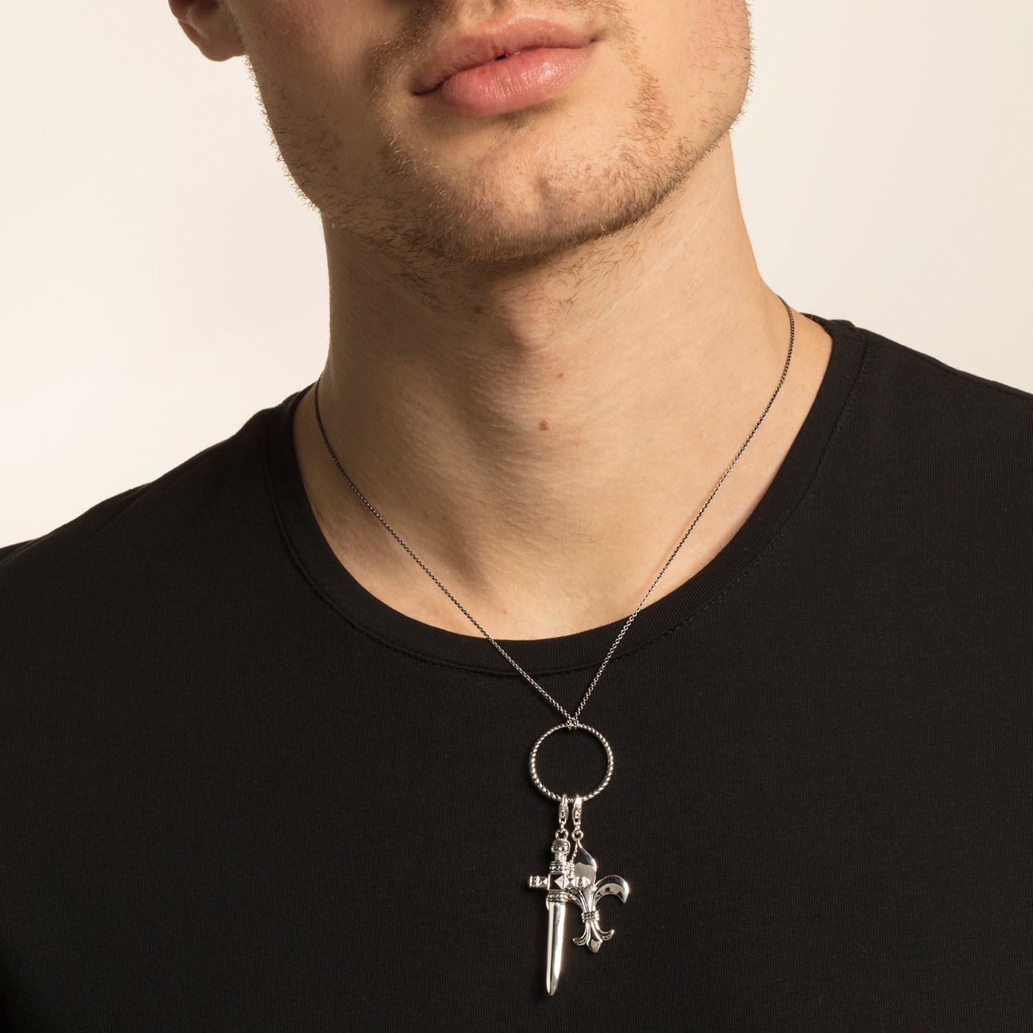 Thomas Sabo Femme Homme Charm Pendentif Fleur de Lys Charm Club Argent Sterling 925 Y0015-637-21