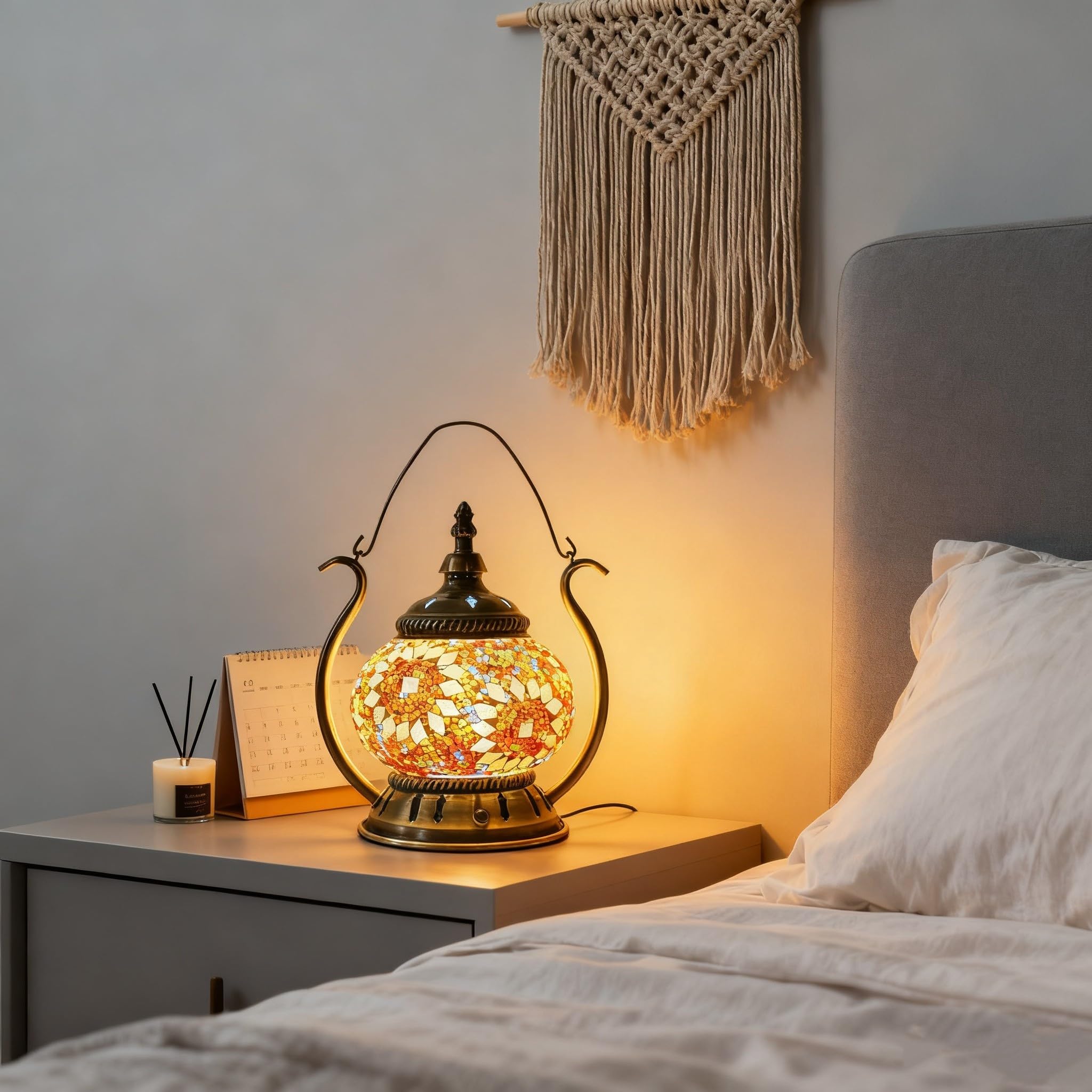 Turco esotico mosaico neon segno lampada da tavolo fatto a mano stile marocchino retro ombra luci decorative per camera da letto Natale Halloween ufficio bar decorazione d'arte