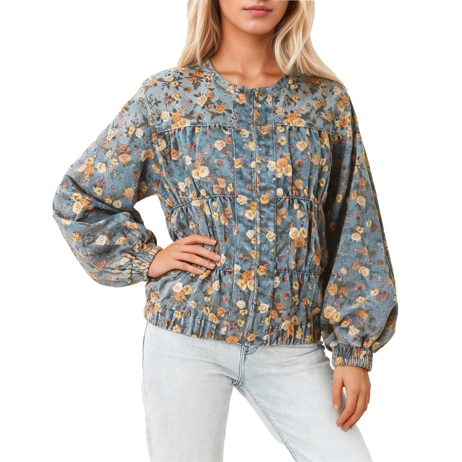 Genérico Chaqueta Vaquera Mujer Oversize - Sudaderas con Capucha De Talla Grande para Mujer Blusa Informal con Botones De Manga Larga Y CordóN Top CláSico Holgado con Abrigo con Bolsillos