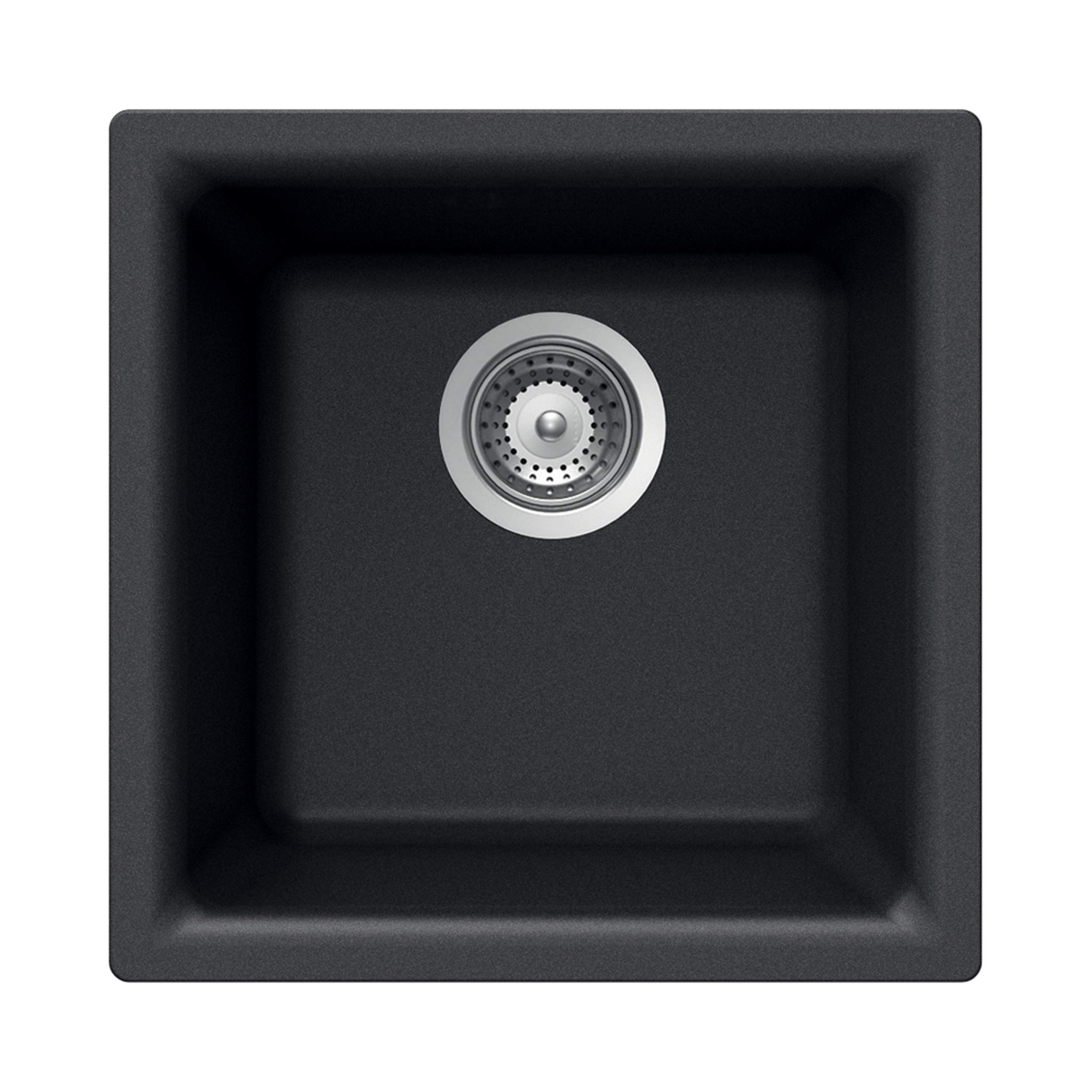 Photo 1 of ***Parts Only***Houzer Quartztone Granite Dual Mount 13 x 13 inch Single Bowl Bar Sink, Black, E-100 MIDNITE