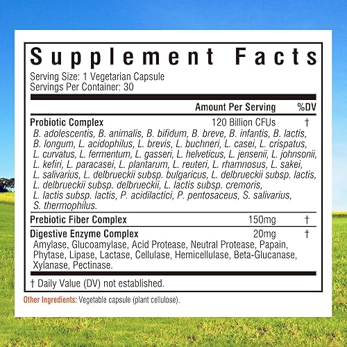 Miniatura 2 de Innate Vitality Probióticos 120 mil millones de UFC para hombres y mujeres, 34 cepas con prebióticos y enzimas digestivas, salud inmune y digestiva,