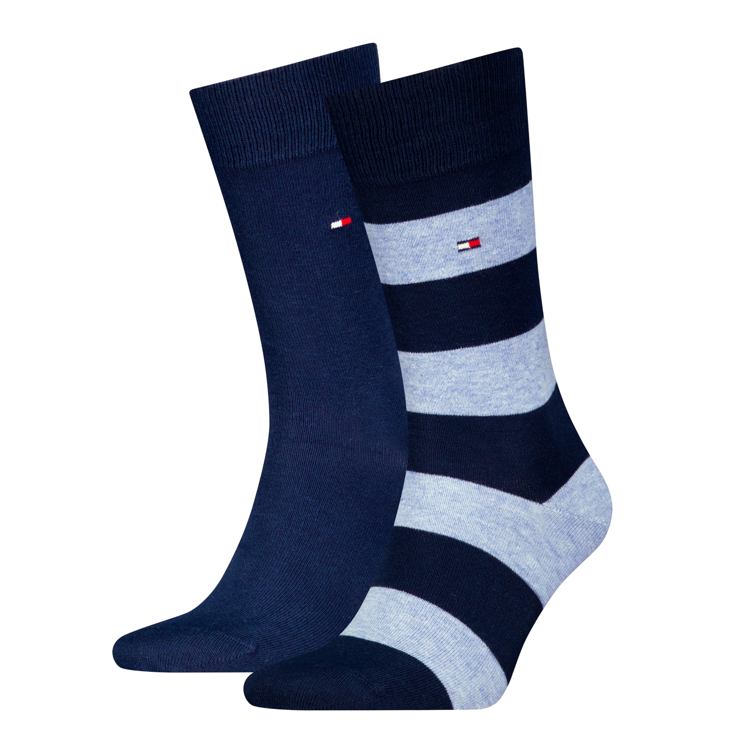 Tommy Hilfiger Men's Rugby Classic Sock, Light Blue Melange, 39 to 42 (Pack of 2)