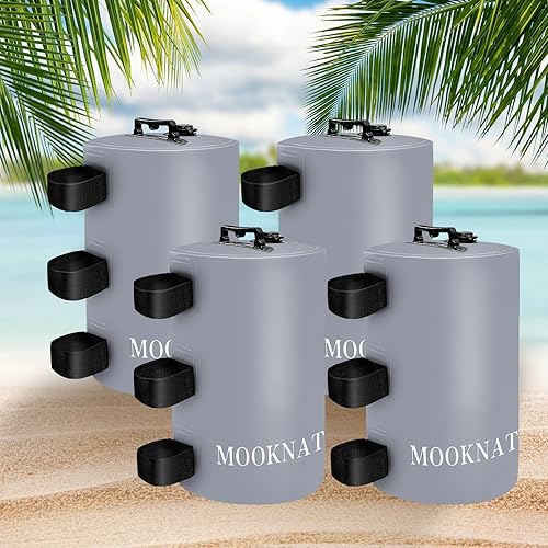 Pesos de agua para toldo, 4 paquetes de 88 libras, bolsa de peso de agua resistente para toldo desplegable, toldos, tienda de campaña, cenador, gris
