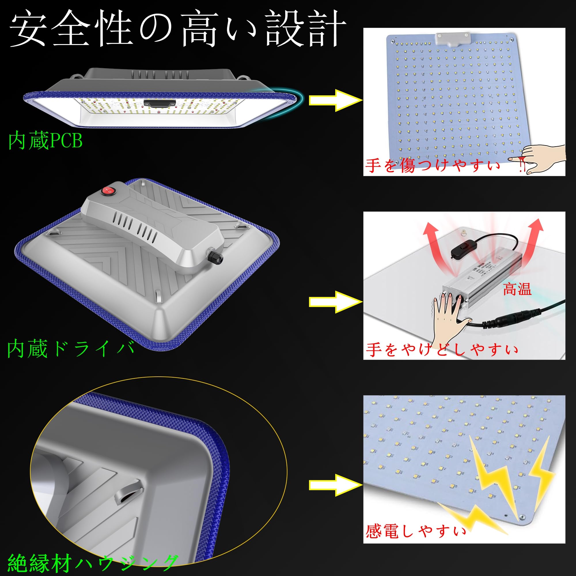 【新品未使用】2個セット 植物育成ライト LED照明 反射カバー付 60w 家庭菜園 水耕栽培 Amazon.co.jp: Hipargero植物育成ライト LED パネルFC-600フル