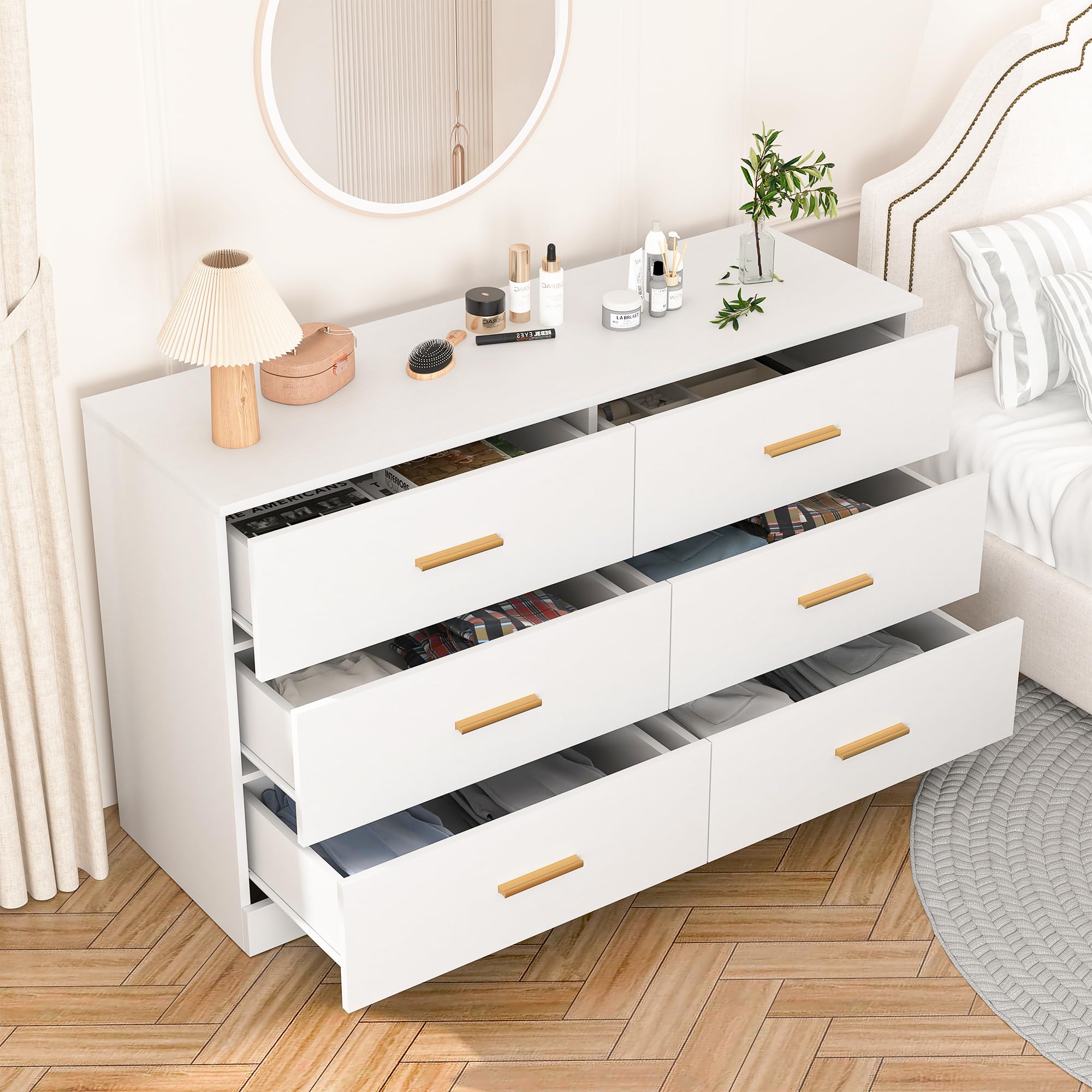 small white dresser with gold hardware Madelyn Three Drawer Small Chest, White main image 0
