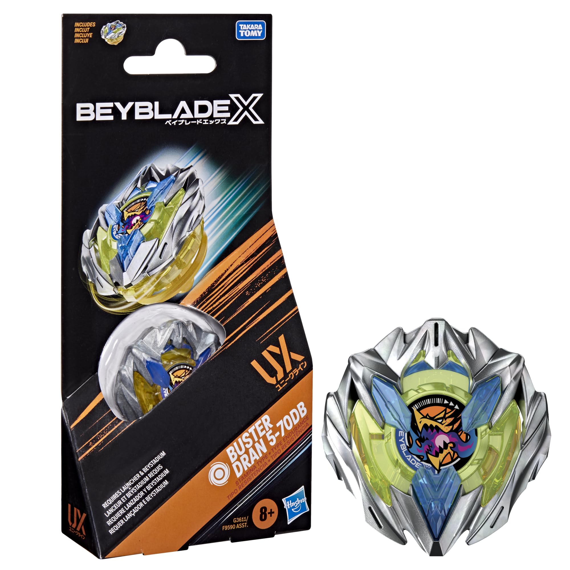 Beyblade X Buster Dran 5-70DB UX Booster Pack Set with Takara Tomy Stamina Type Top, Battling Tops Game Toys, Ages 8+