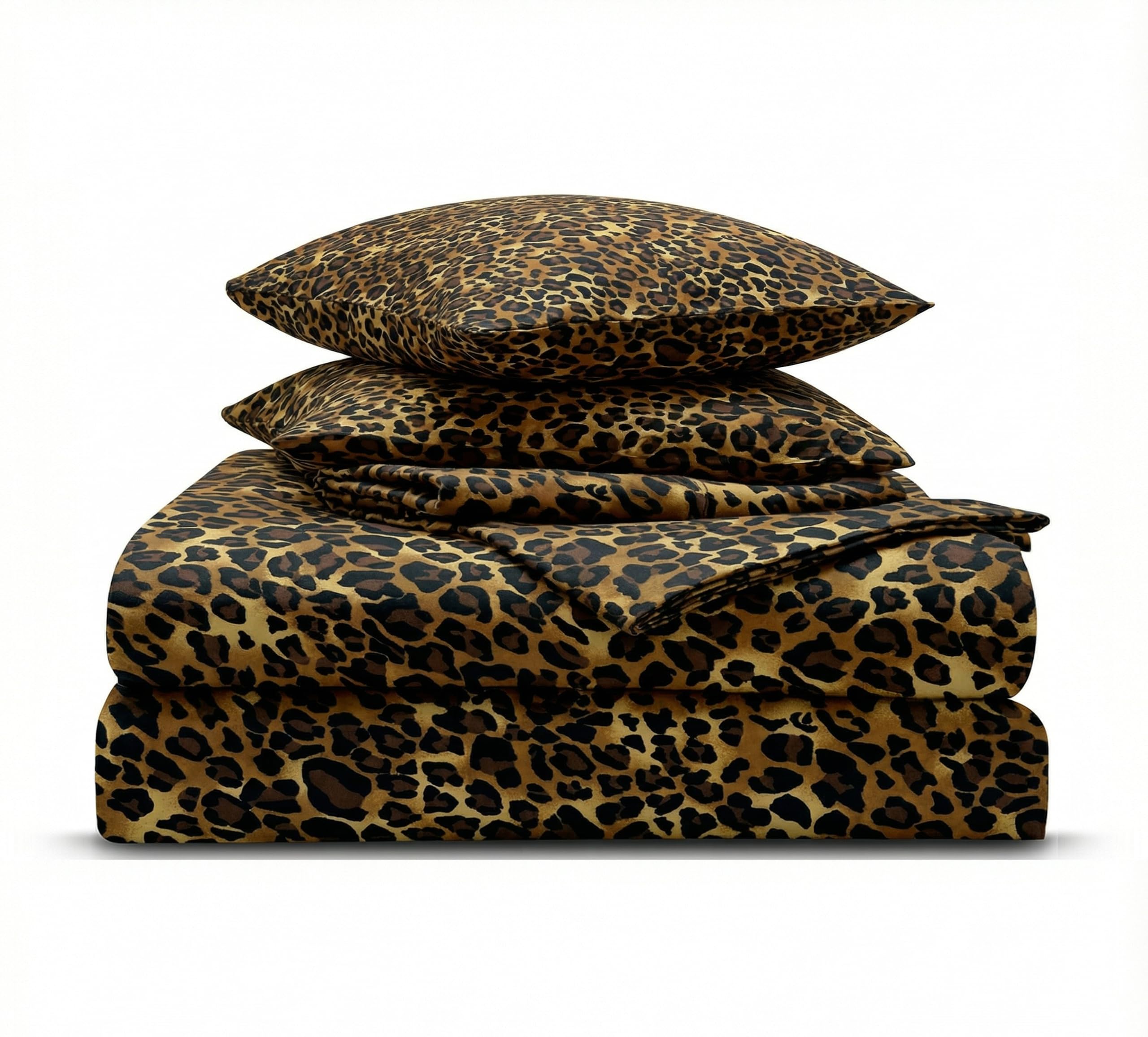 Parure de lit à imprimé léopard grand lit en satin de coton égyptien doux 300 fils