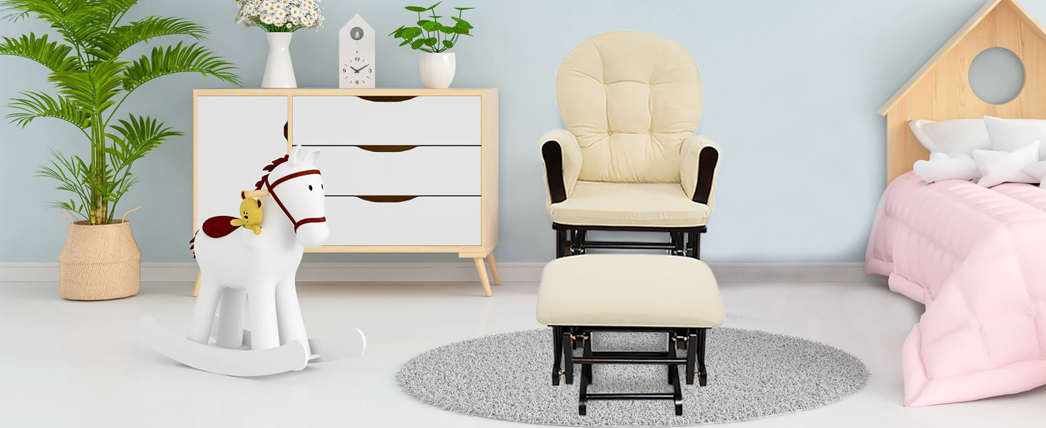 Amazon.com: Naomi Home Brisbane Glider and Ottoman Set with Smooth